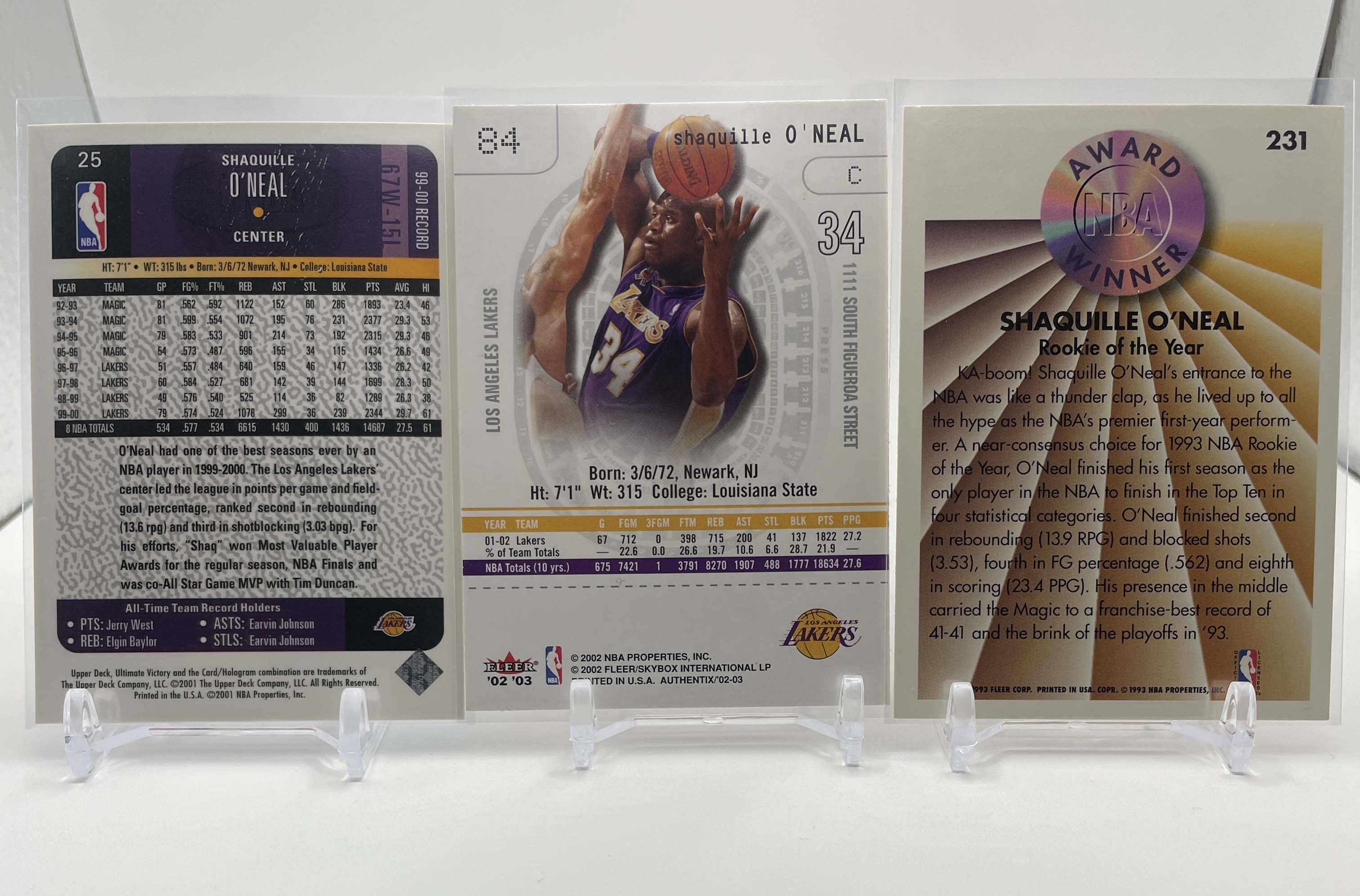 1992-93 Hoops Shaquille O'Neal Rookie #442 + Fleer Ultra Rookie + Set Of 3