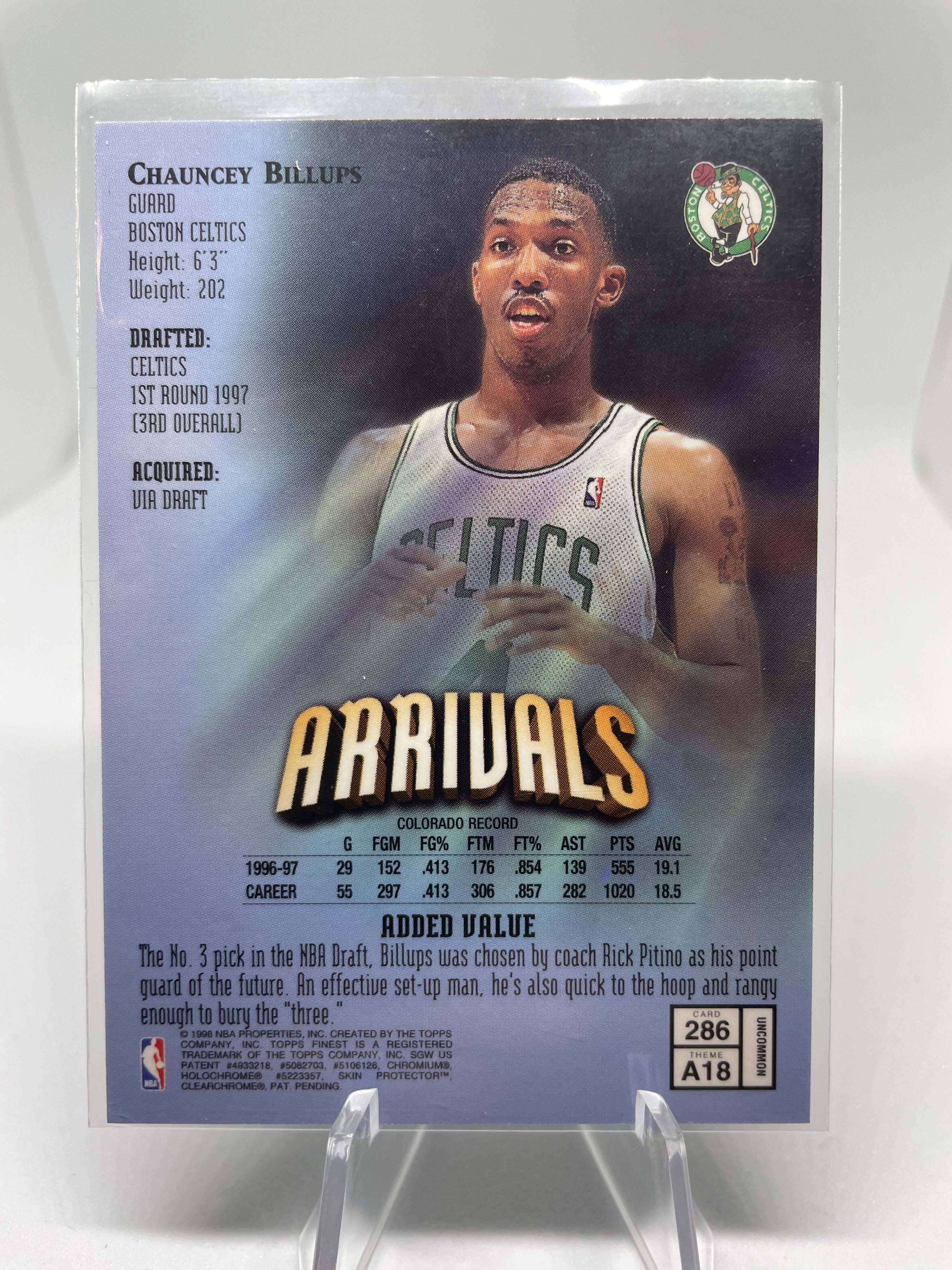 1997-98 Topps Finest Uncommon Chauncey Billups Rookie SP #286
