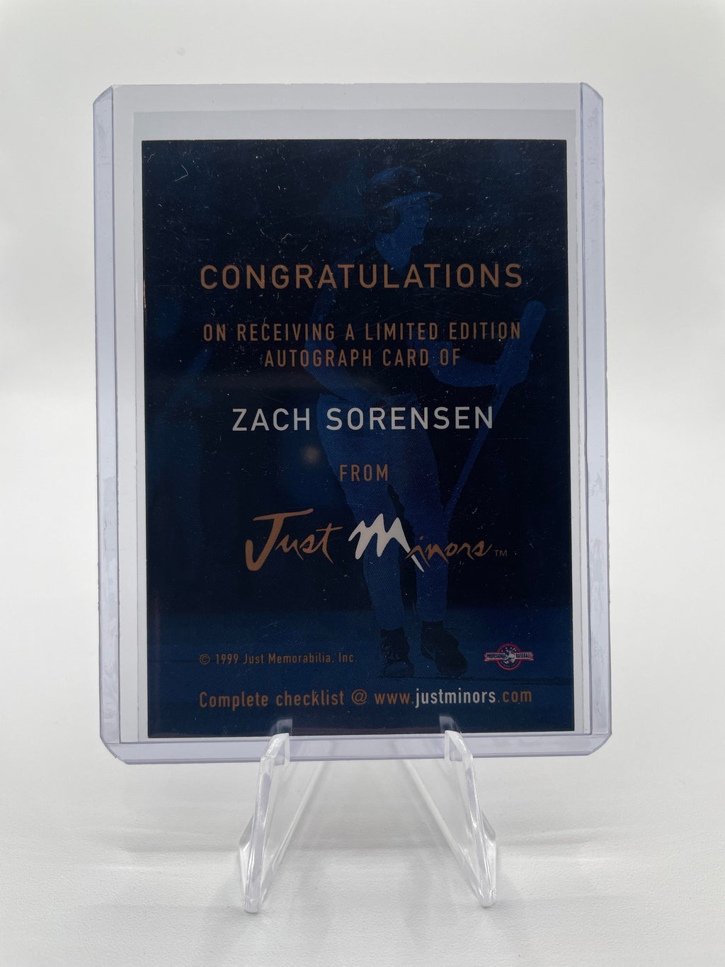 1997 Just Minors Zach Sorensen Limited Edition Rookie Auto SP