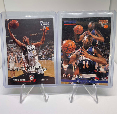 1997 Score Board Rookies Tim Duncan #57 + /1996 Ray Allen Rookie #84