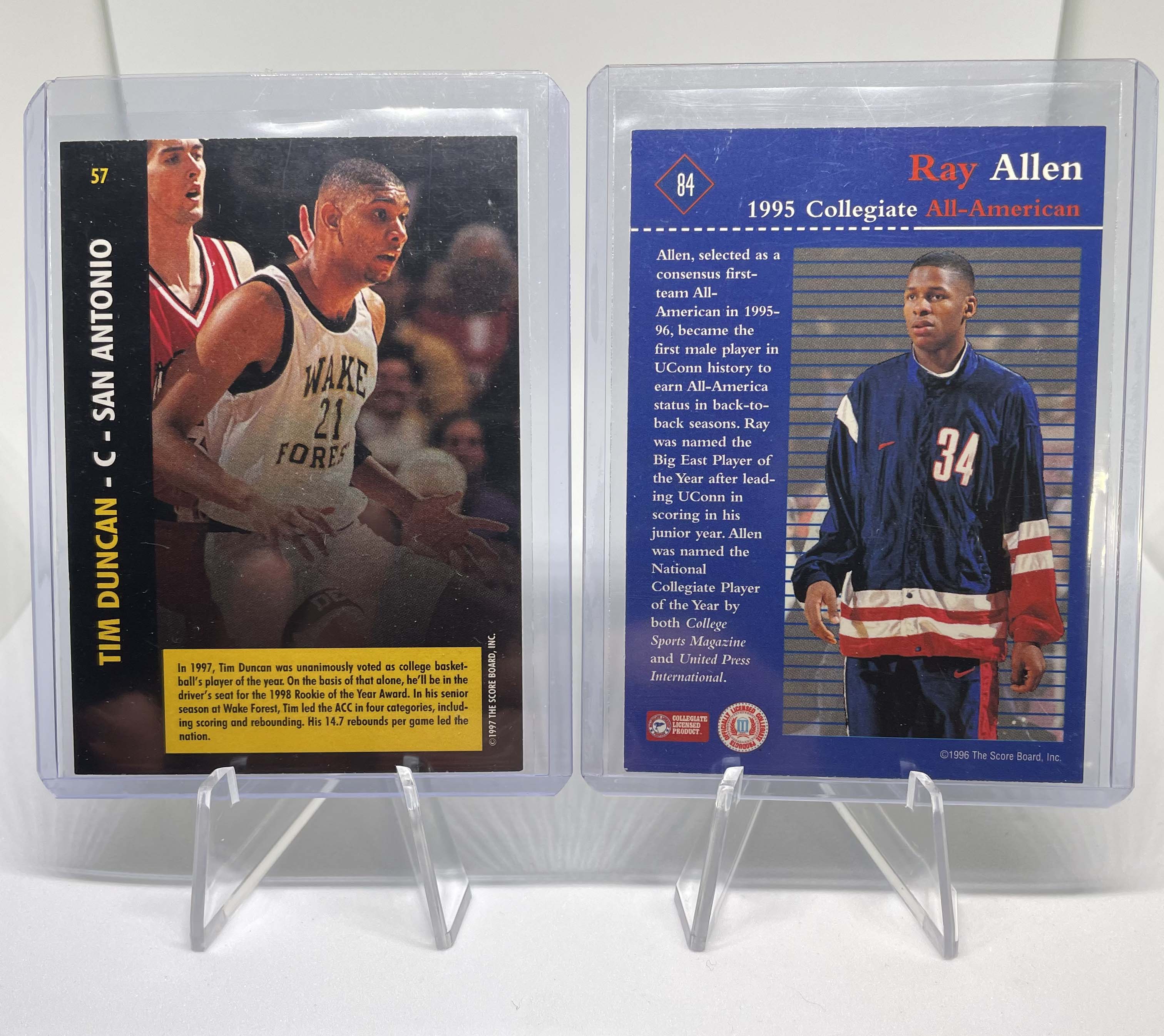 1997 Score Board Rookies Tim Duncan #57 + /1996 Ray Allen Rookie #84