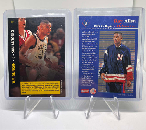 1997 Score Board Rookies Tim Duncan #57 + /1996 Ray Allen Rookie #84