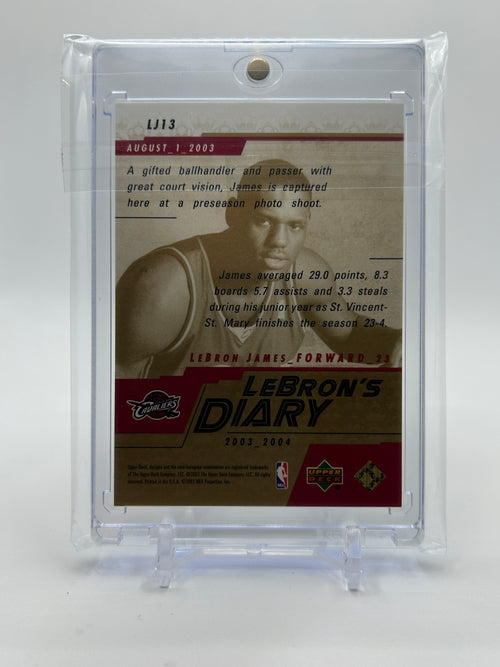 2003-04 Upper Deck Lebron James Lebron's Diary Rookie #LJ13
