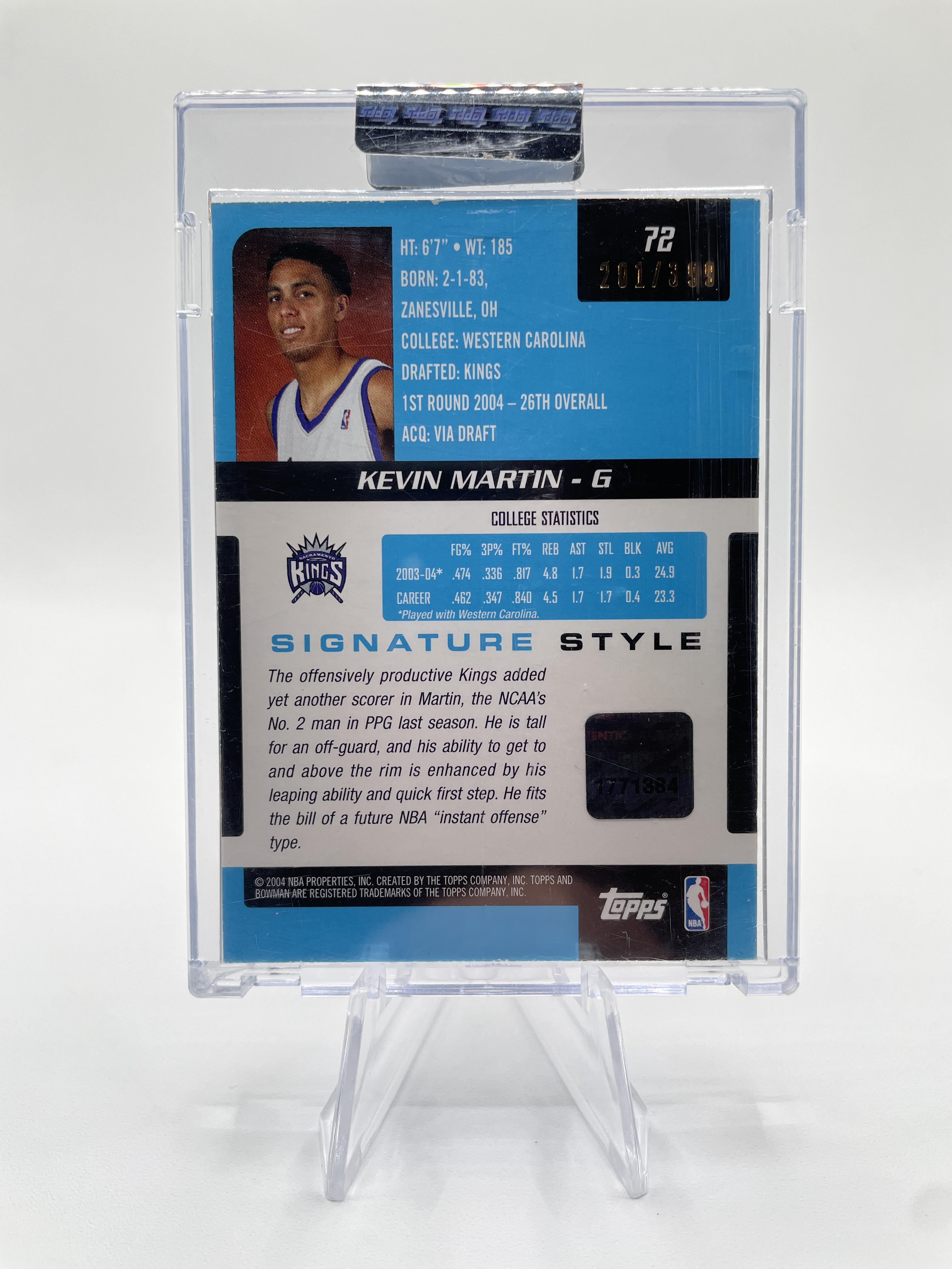 2004-05 Bowman Signature Kevin Martin Rookie Auto /399