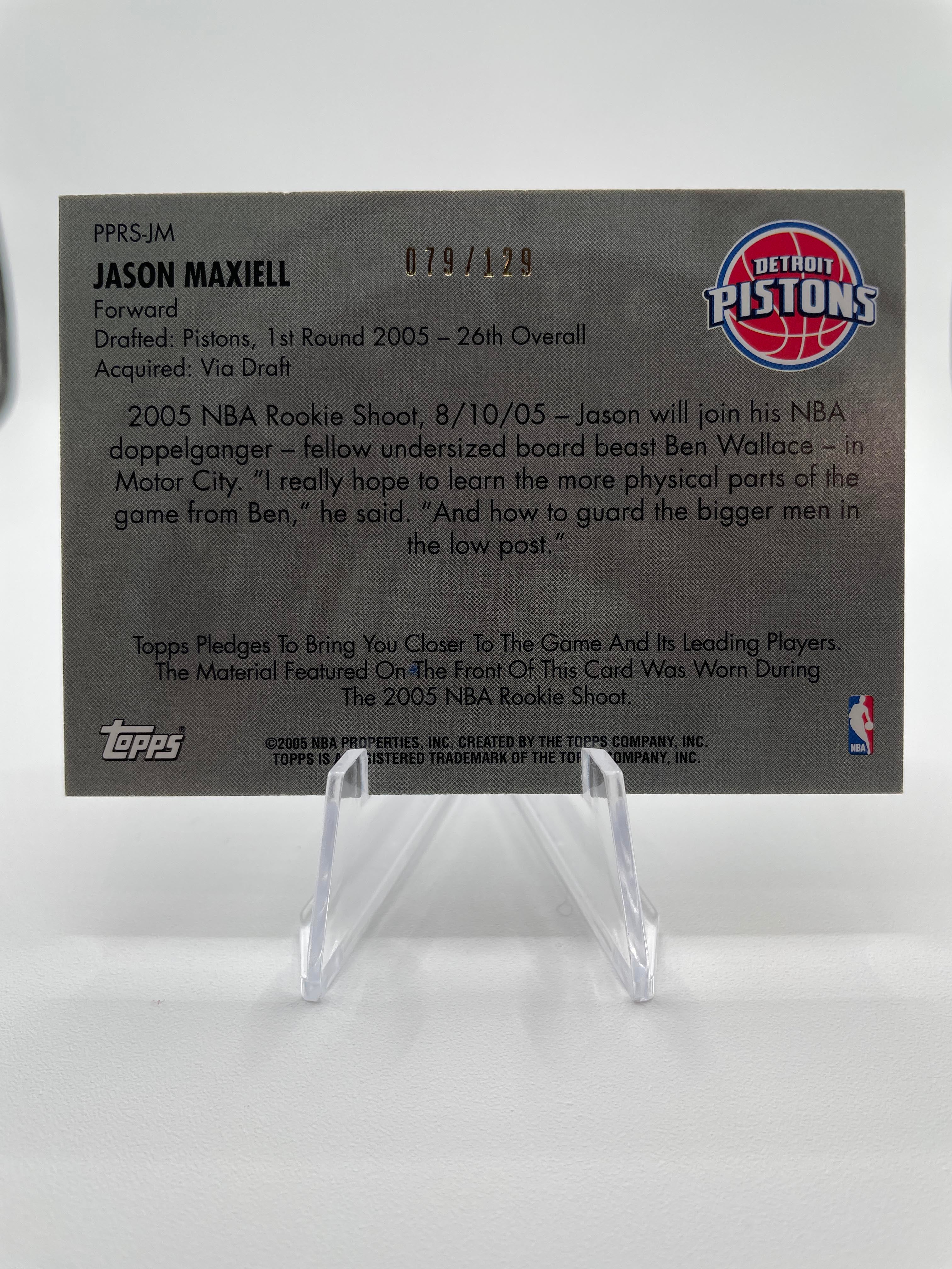 2005-06 Topps Jason Maxiell Picture Perfect Rookie Patch /129