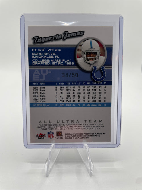 2005 Fleer Ultra Edgerrin James All Ultra Team SSP Game Worn Patch /50 Colts