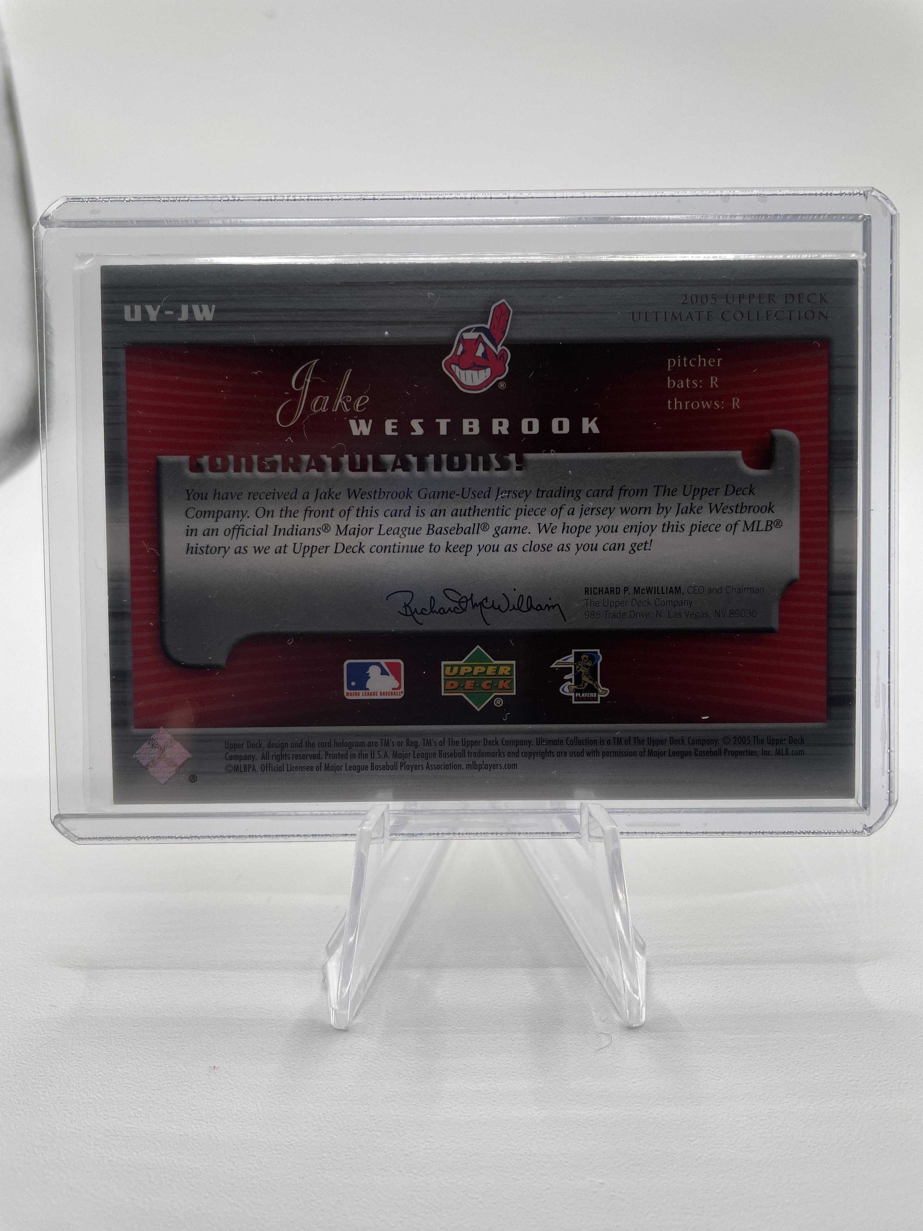 2005 Upper Deck Ultimate Collection Jake Westbrook Young Stars Rookie Patch /20