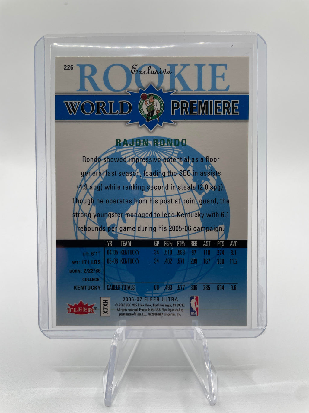 2006-07 Fleer Ultra Rajon Rondo Rookie World Premiere SP #226