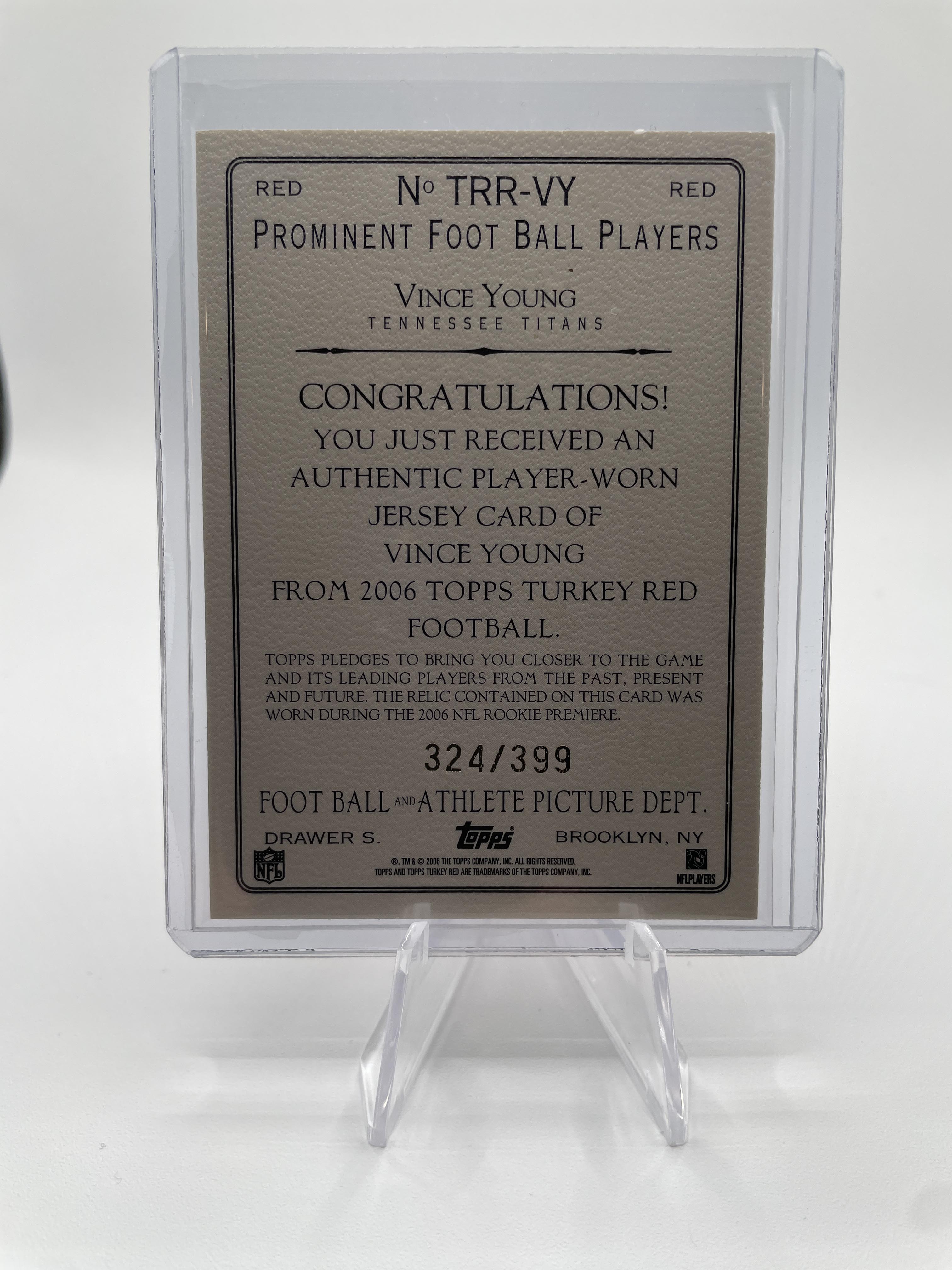 2006 Topps Turkey Red Vince Young Relics /399 #TRR-VY Rookie