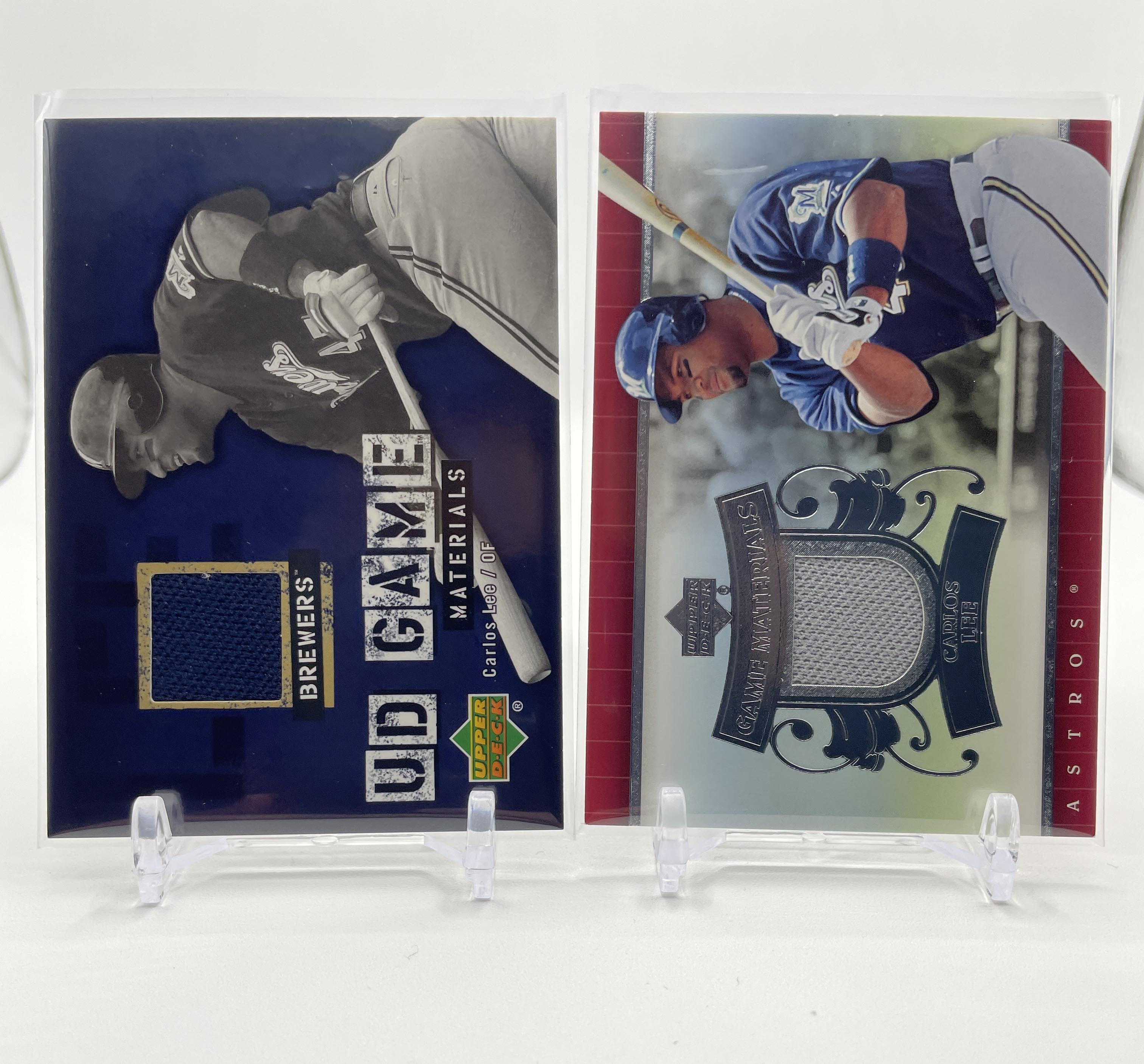 2006 Upper Deck Game Materials Carlos Lee Patch + 2007 UD Game Materials Patch