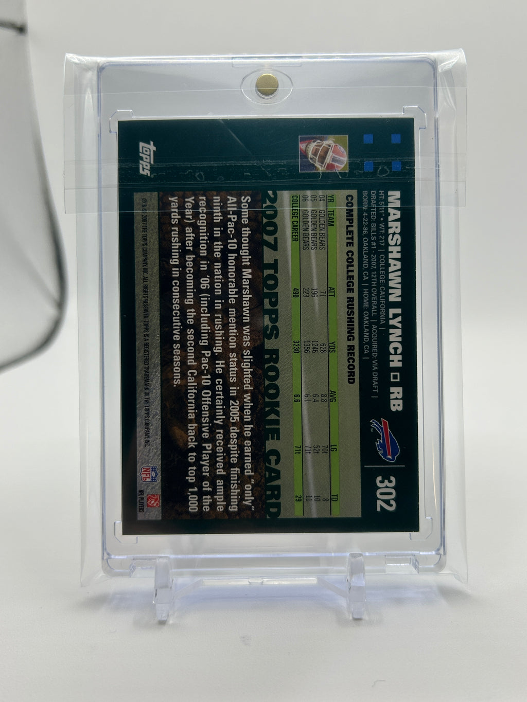 2007 Topps Marshawn Lynch Rookie #302