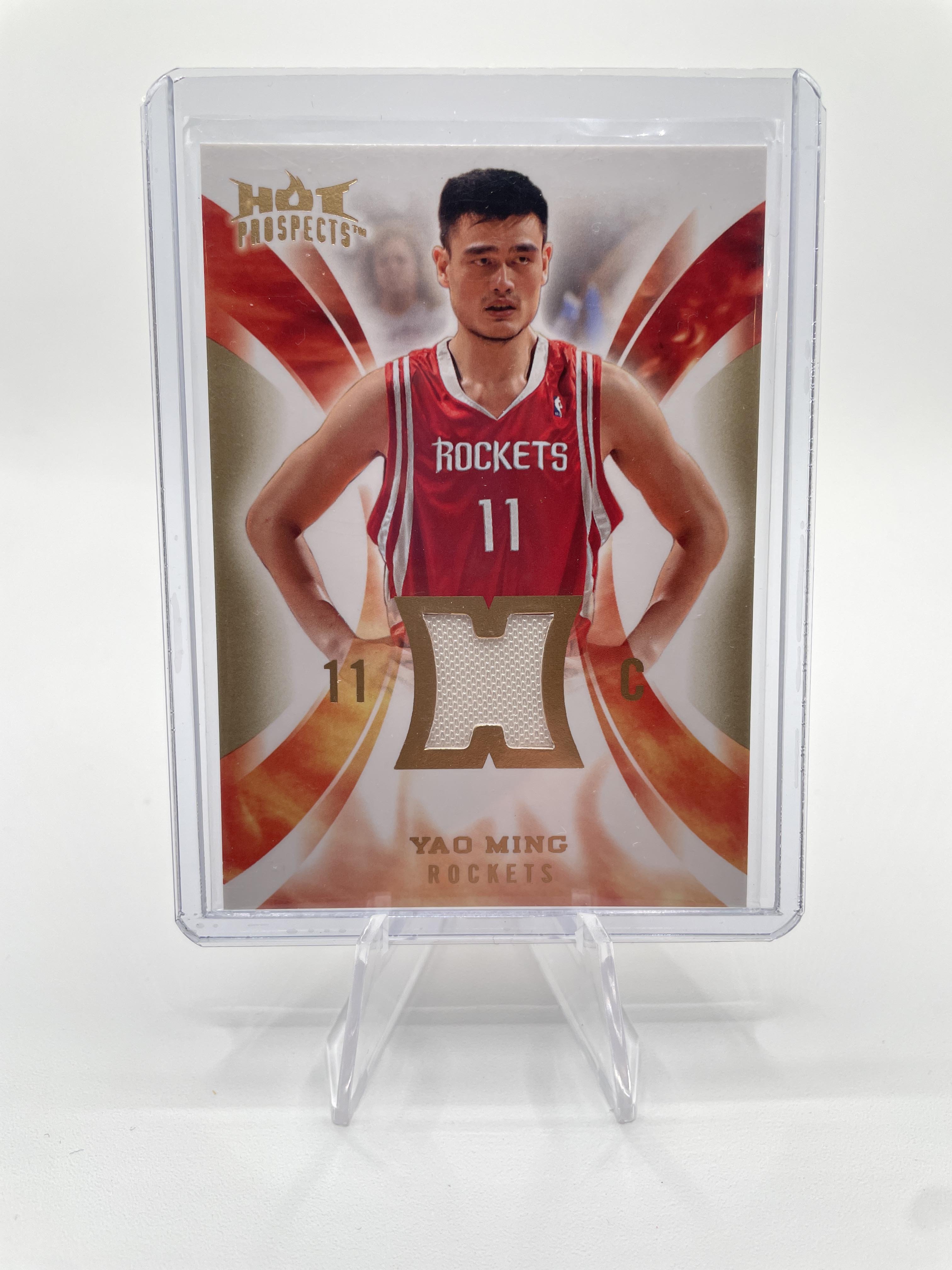 2008-09 Fleer Hot Prospects Yao Ming Hot Materials Game Used Patch HM-YM