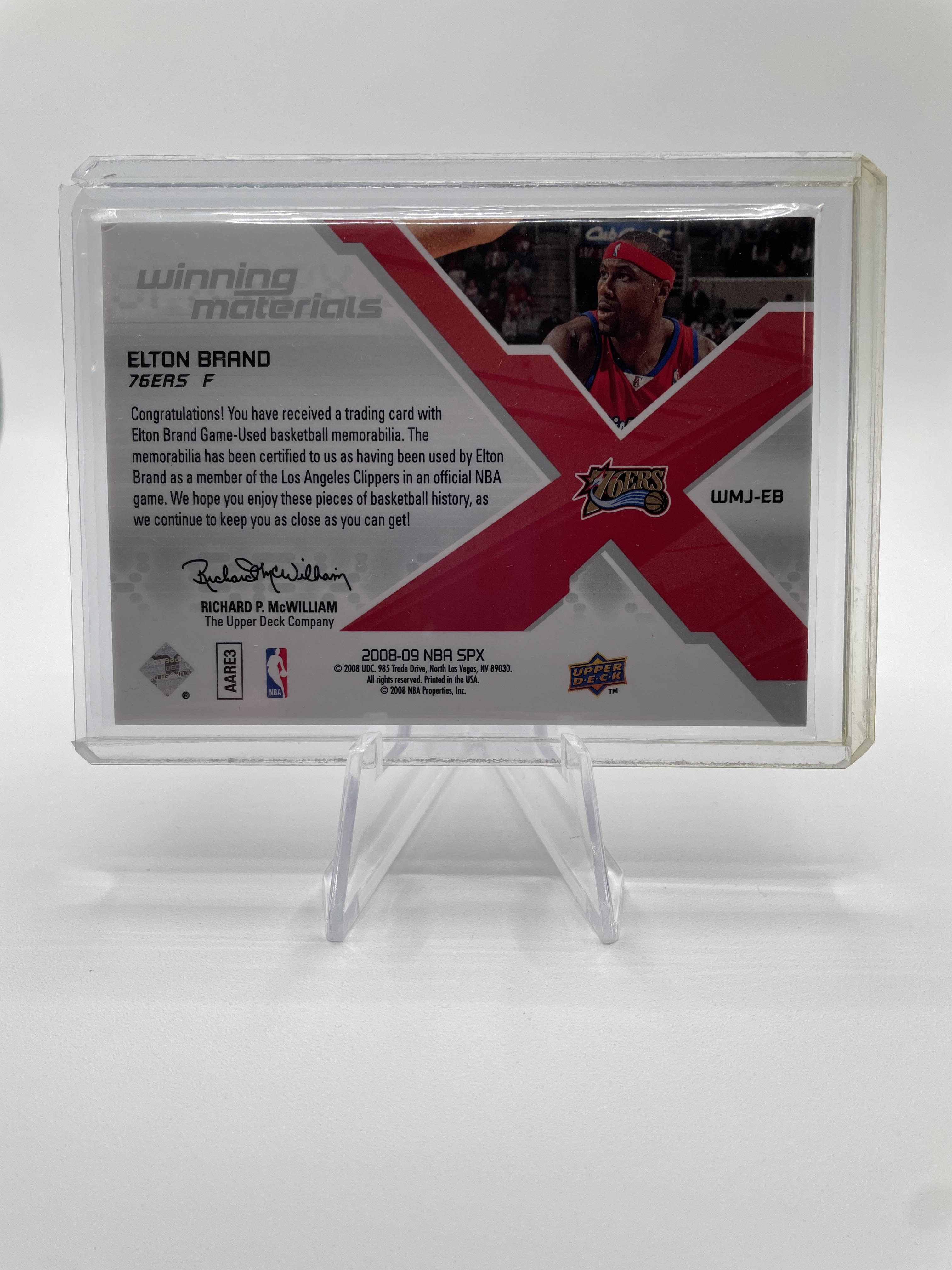 2008-09 Upper Deck SPx Elton Brand Winning Materials Numbers Patch #WMJ-EB