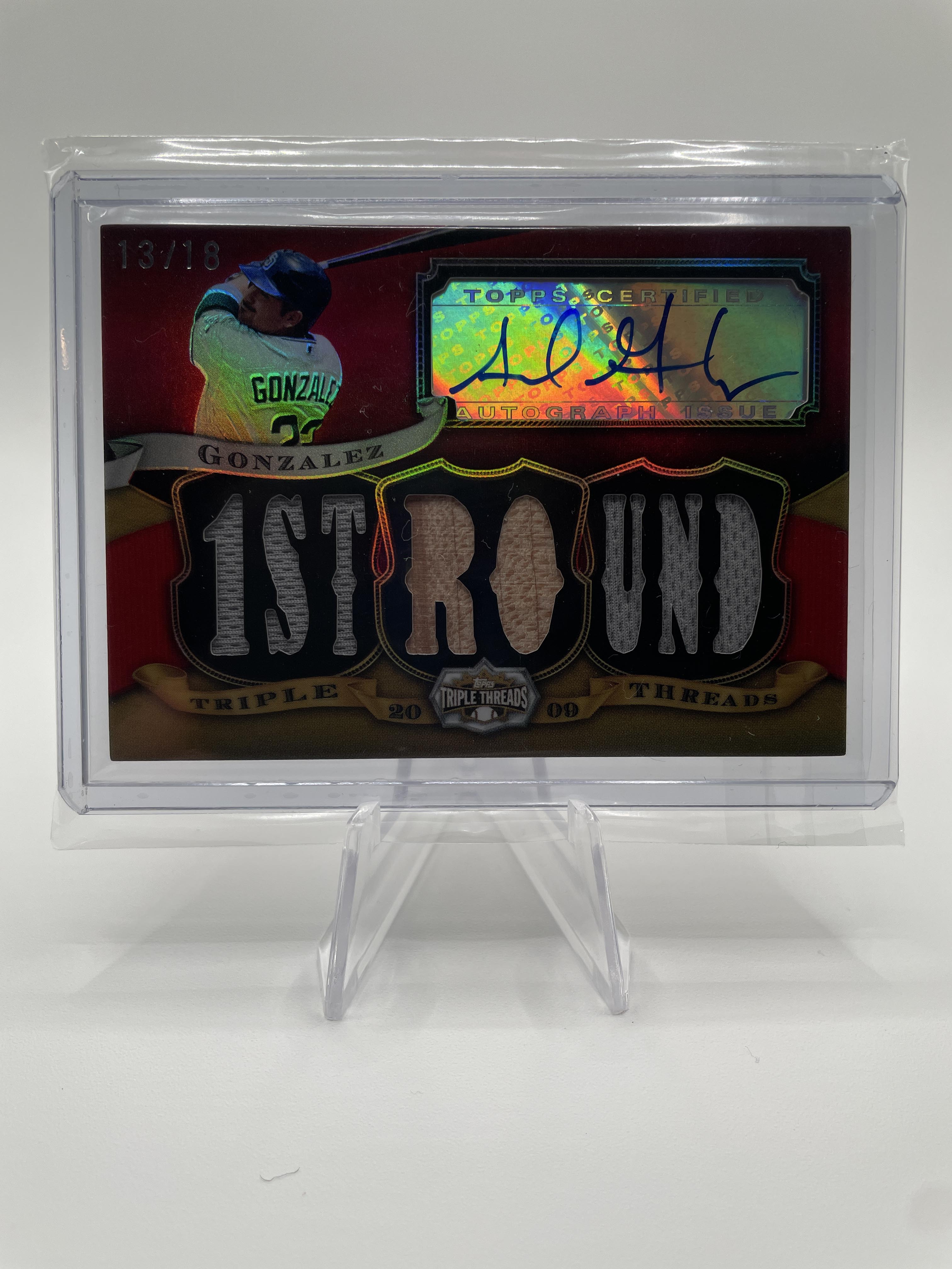 2009 Topps Triple Threads Adrian Gonzalez Auto Relic /18 #TTAR-106