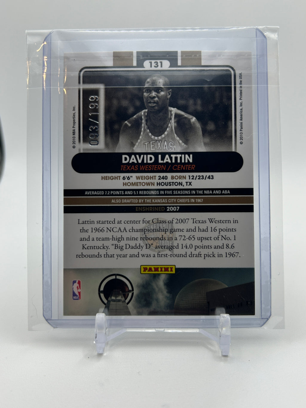 2010-11 Panini Basketball Hall of Fame David Latin /199