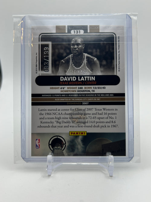 2010-11 Panini Basketball Hall of Fame David Latin /199
