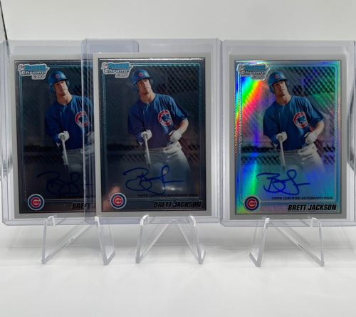 2010 Bowman Chrome Brett Jackson Rookie Refractor Auto Set /500 + Base (x3)