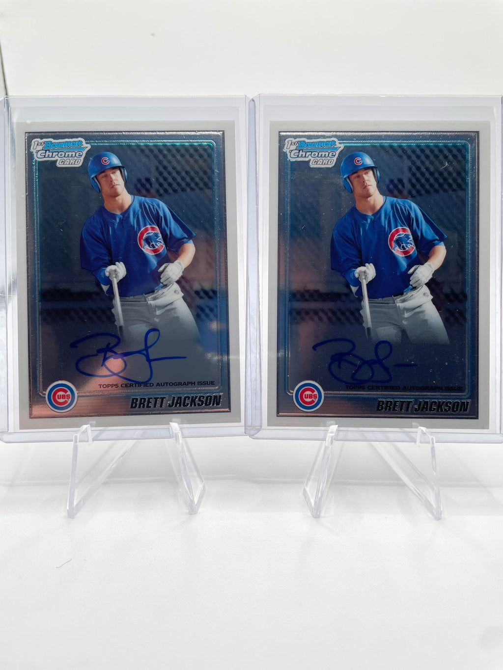 2010 Bowman Chrome Brett Jackson Rookie Refractor Auto Set /500 + Base (x3)