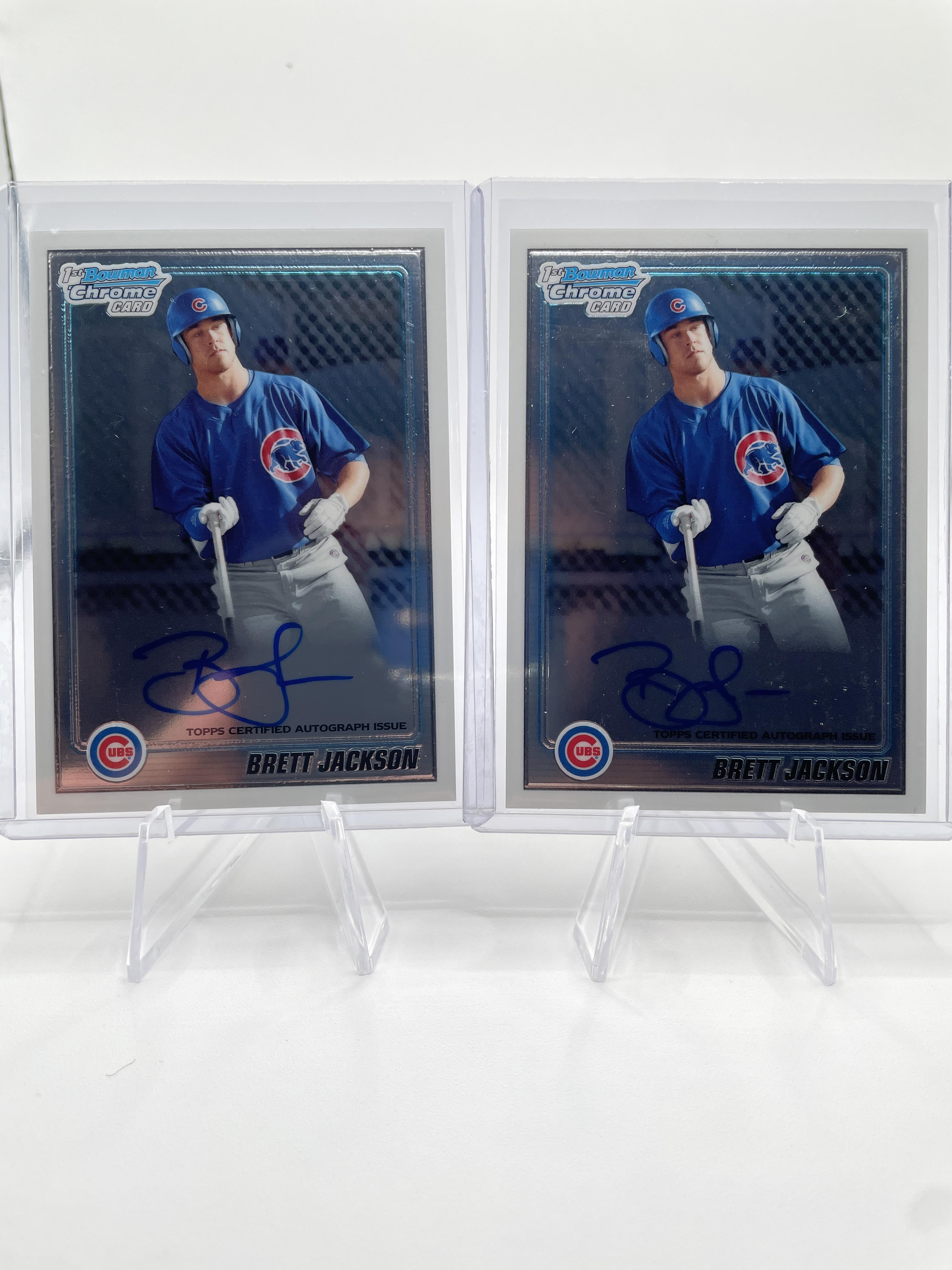 2010 Bowman Chrome Brett Jackson Rookie Refractor Auto Set /500 + Base (x3)