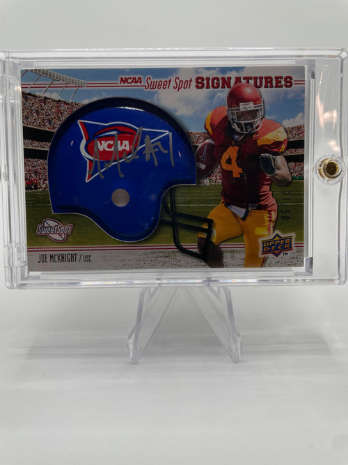 2010 Upper Deck NCAA Sweet Spot Joe McKnight Blue Rookie Helmet Auto /50 USC