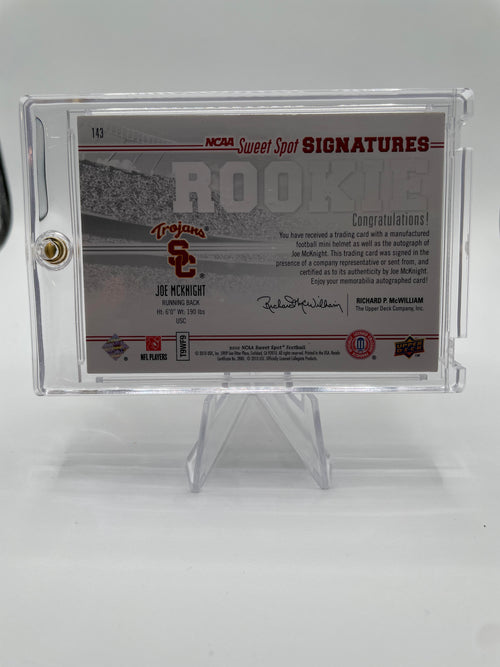 2010 Upper Deck NCAA Sweet Spot Joe McKnight Blue Rookie Helmet Auto /50 USC
