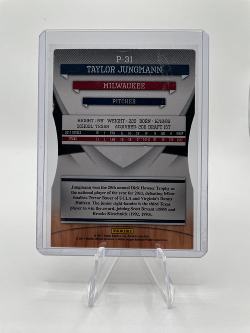 2011 Donruss Elite Extra Edition Taylor Jungman Aspirations Die-Cut /200