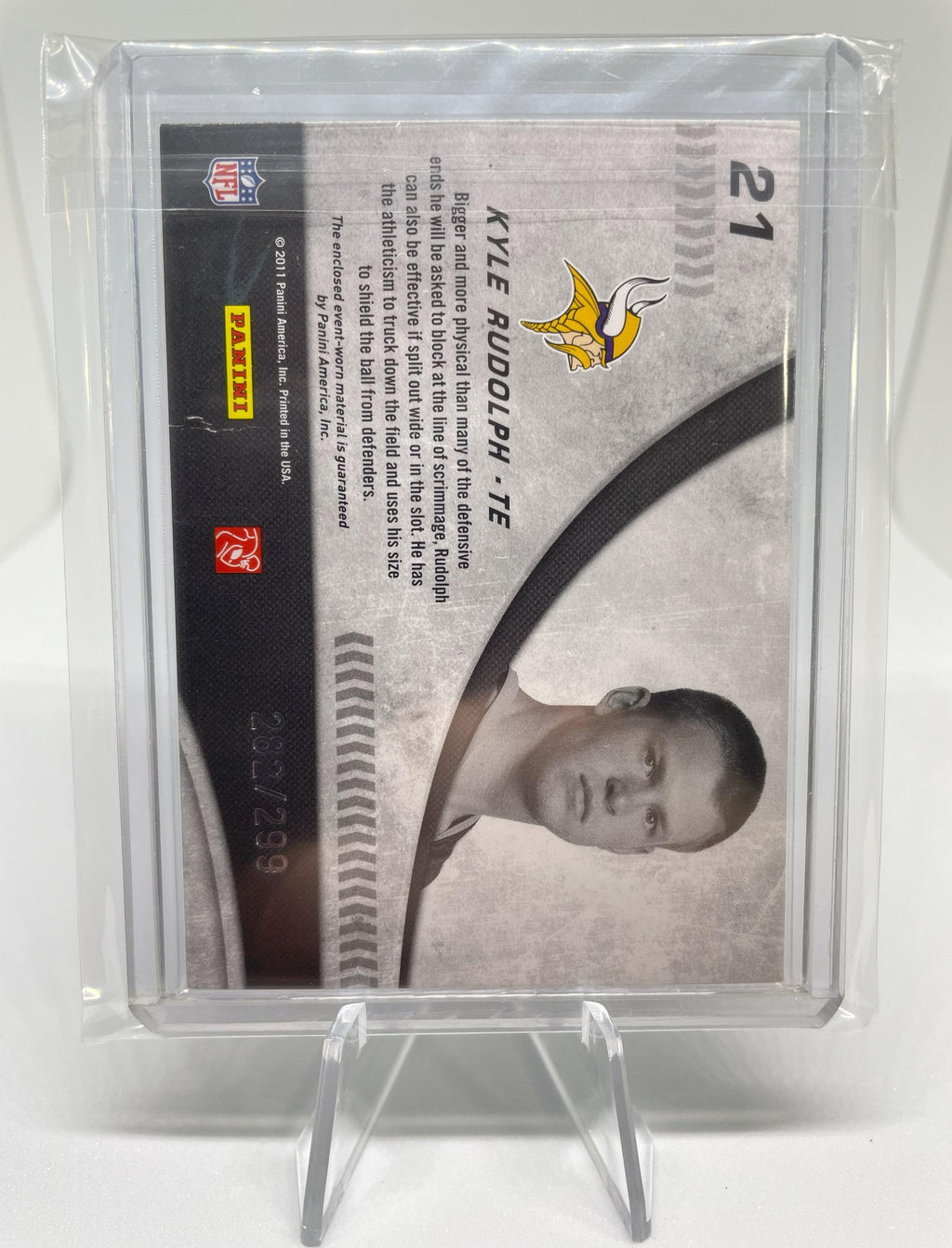 2011 Panini Donruss Elite Kyle Rudolph New Breed Rookie Patch /299 #21
