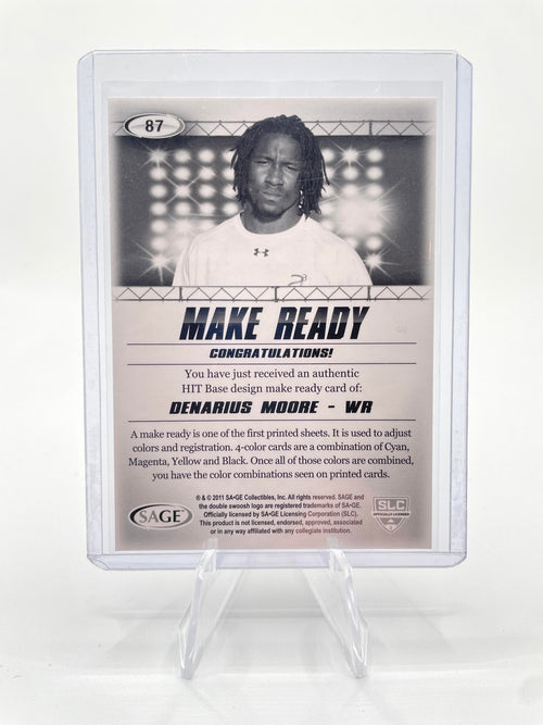 2011 SAGE HIT Denarius Moore Make Ready Yellow #87 Rookie /50