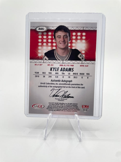 2011 Sage Hit Kyle Adams Rookie Auto