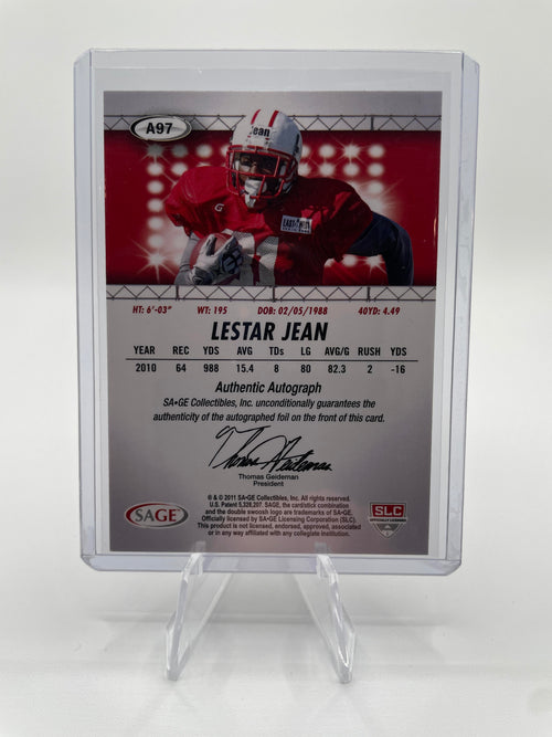 2011 Sage Hit Lester Jean Rookie Auto Gold /250