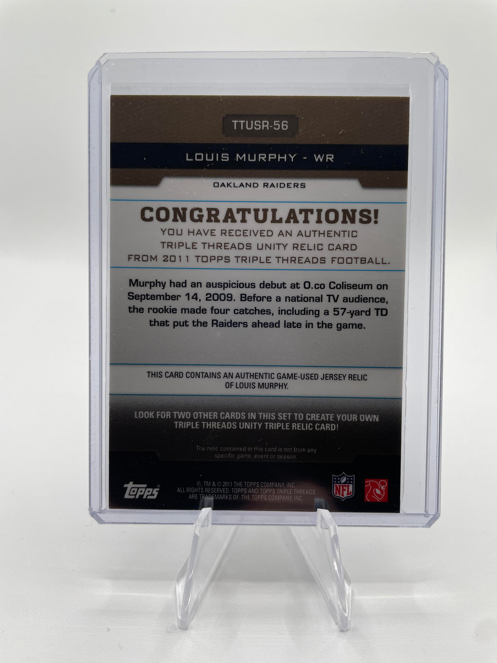 2011 Topps Triple Threads Louis Murphy Unity Relic /27 TTUSR-56