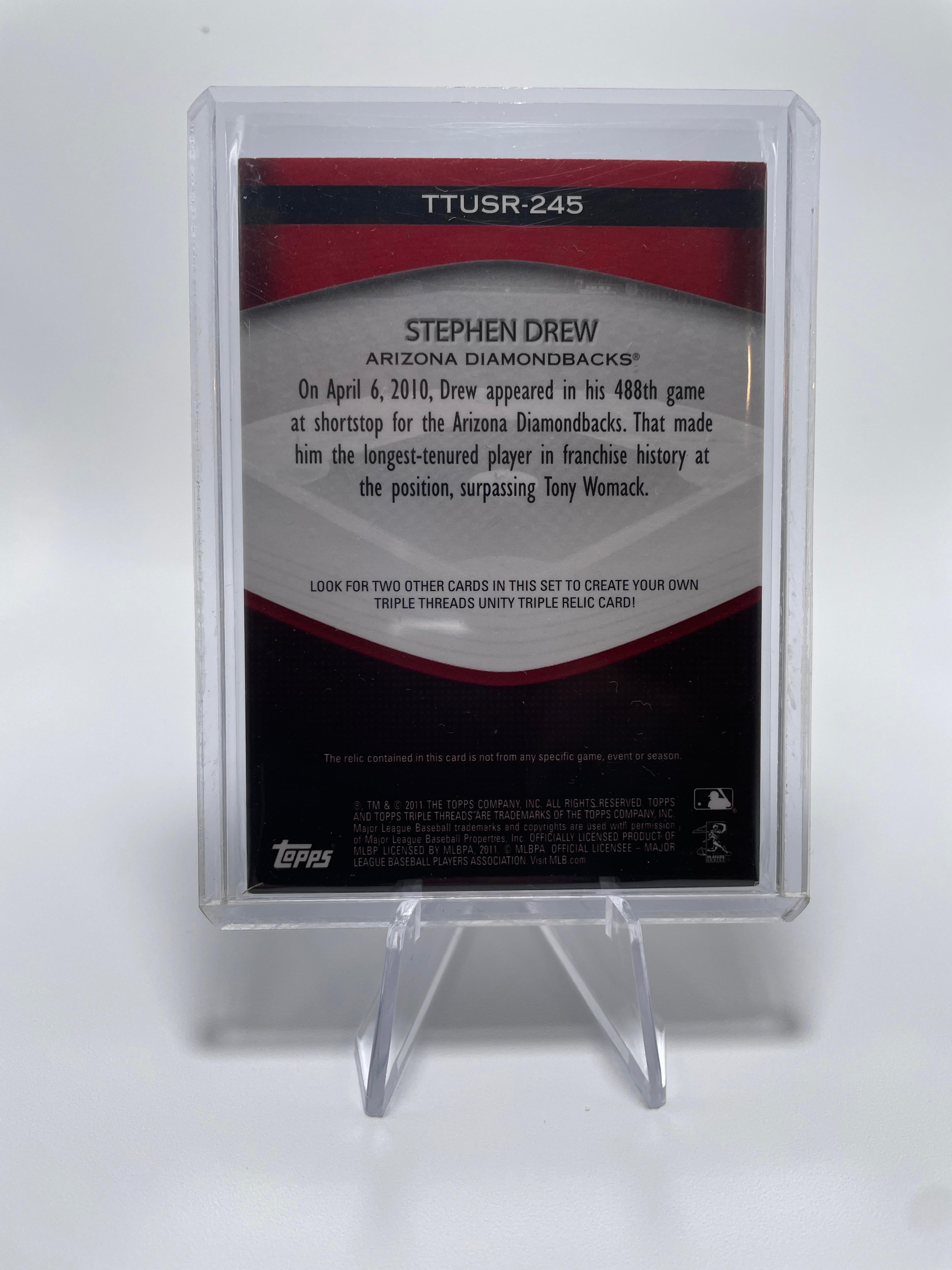 2011 Topps Triple Threads Stephen Drew Unity Relic /36 #TTUSR-251