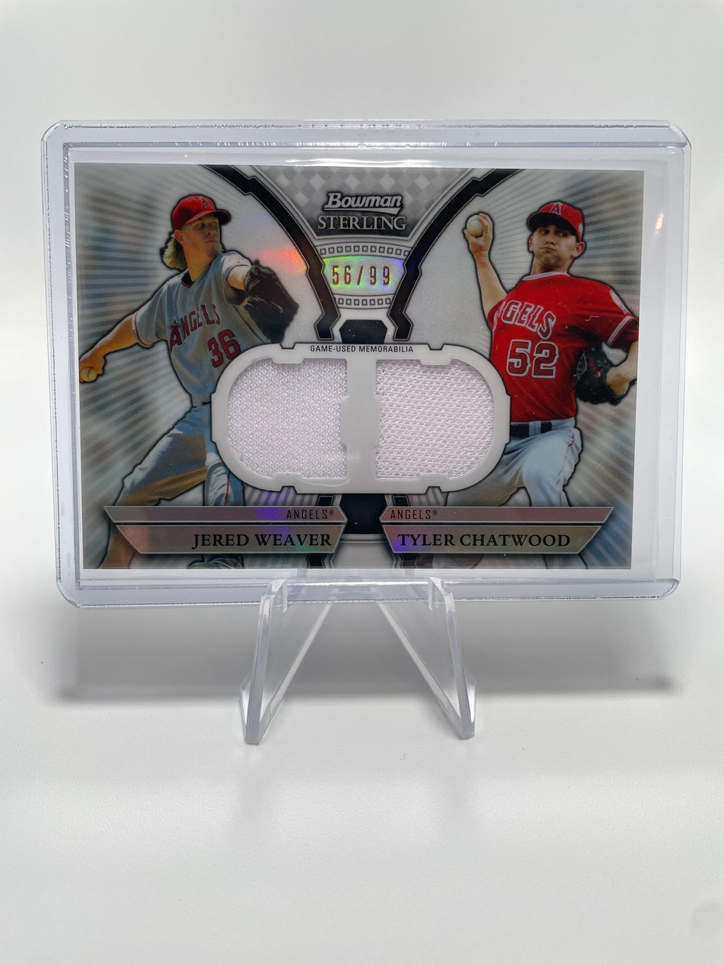 2011 Bowman Sterling Jered Weaver + Tyler Chatwood Dual Jersey /99 #DRB-WC