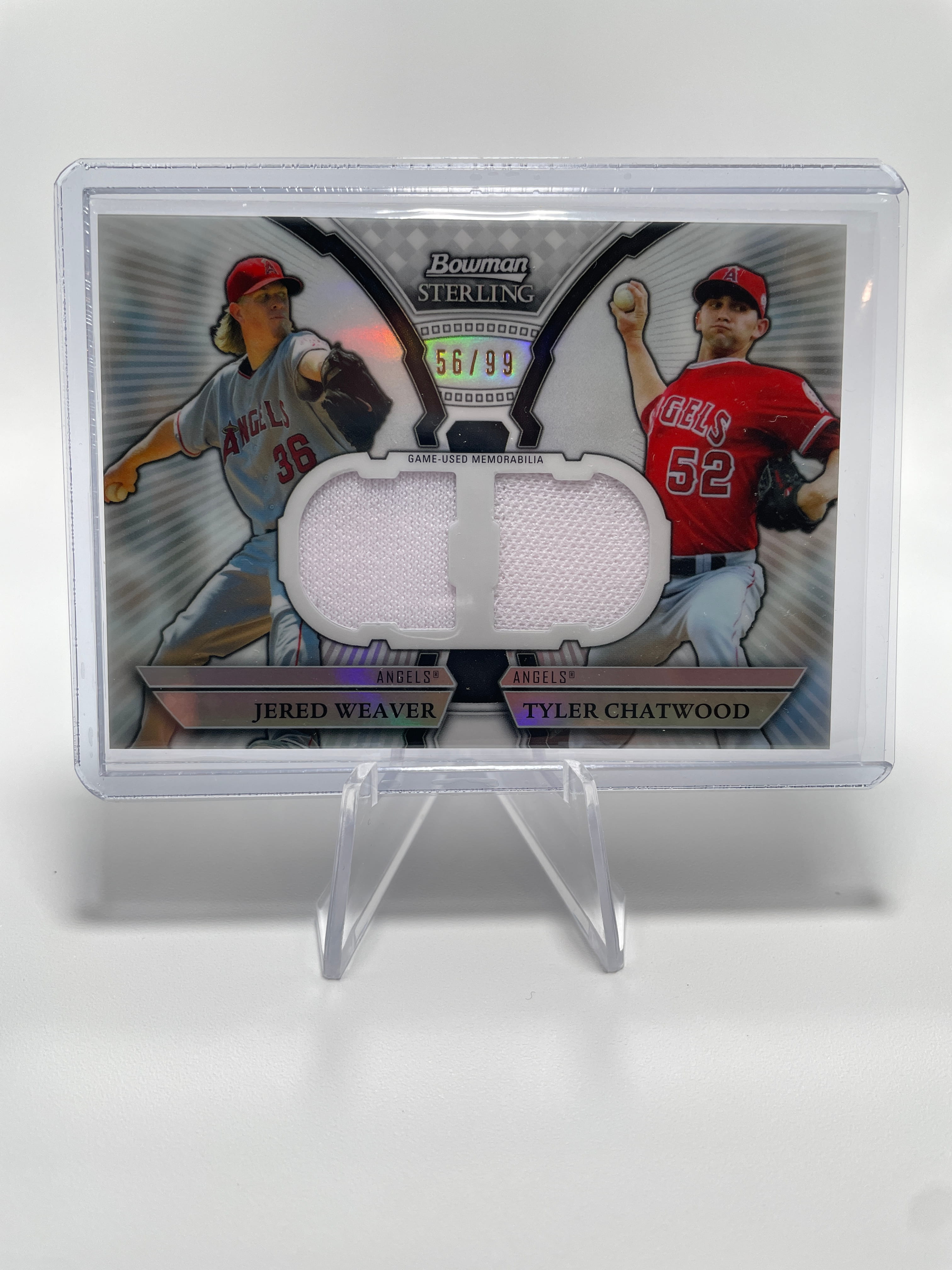 2011 Bowman Sterling Jered Weaver + Tyler Chatwood Dual Jersey /99 #DRB-WC