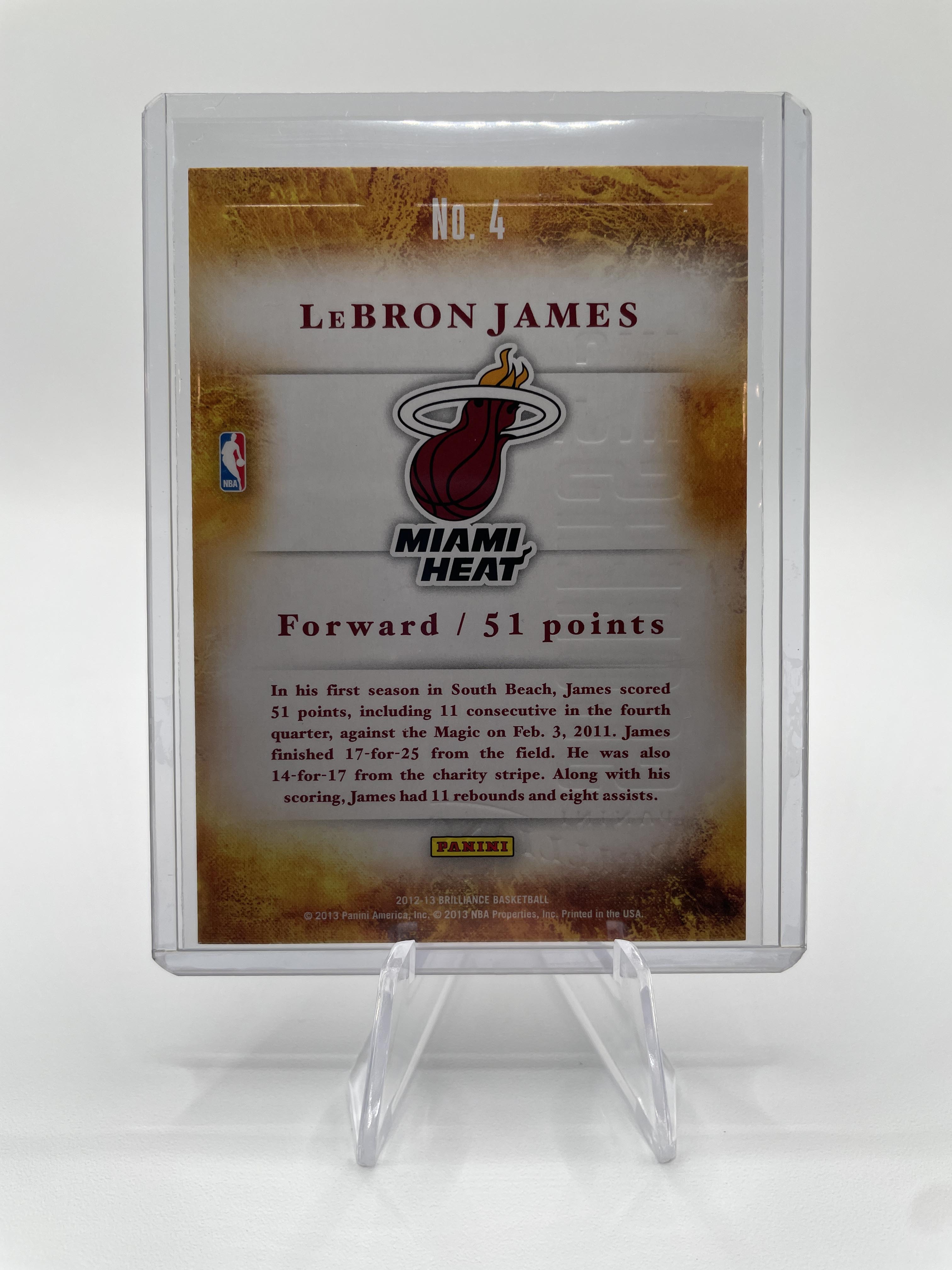 2012-13 Panini Brilliance Lebron James Scorers Inc SP Insert #4