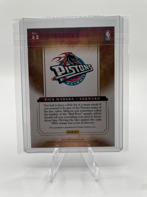 2012-13 Panini Brilliance Rick Mahorn Auto Marks Of Brilliance Auto SP /199 #52