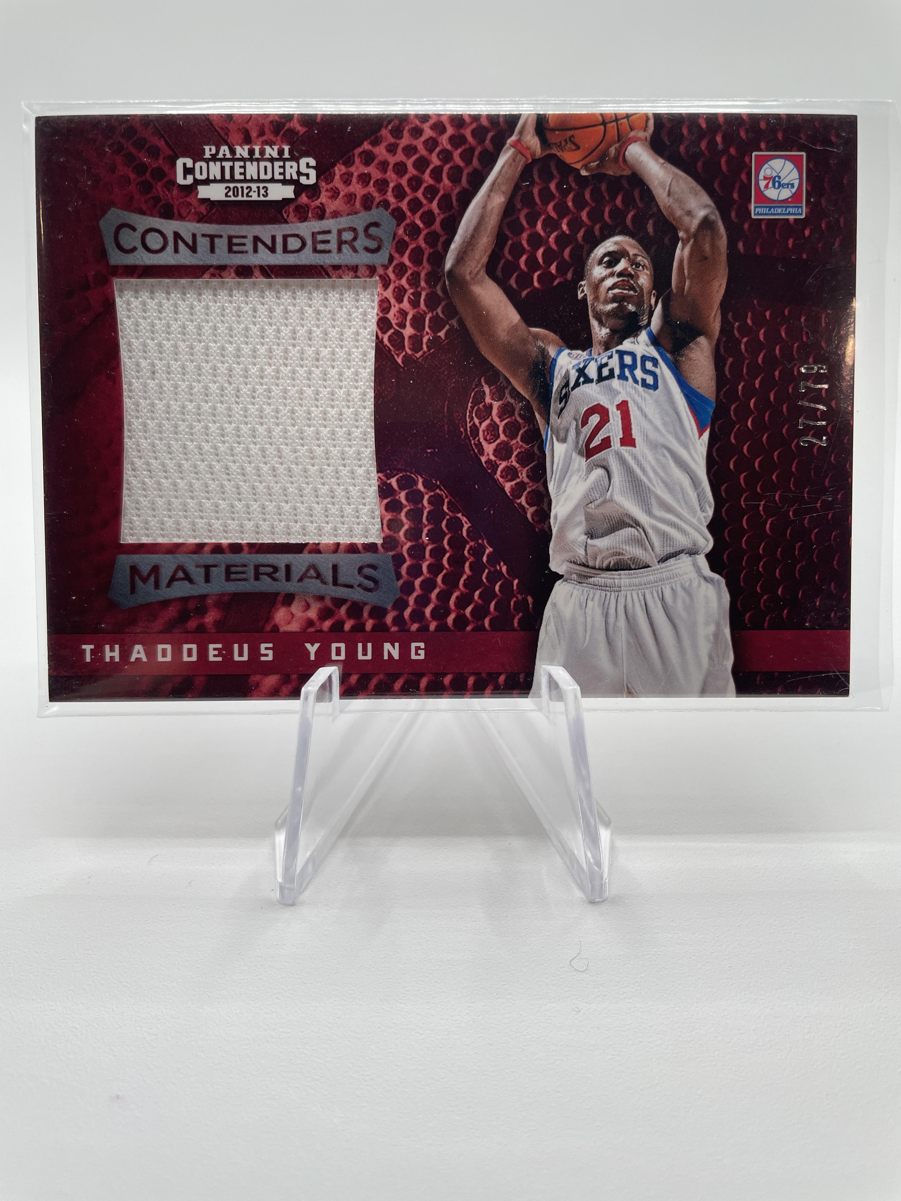 2012-13 Panini Contenders Thaddeus Young Contenders Materials Patch /79 #44