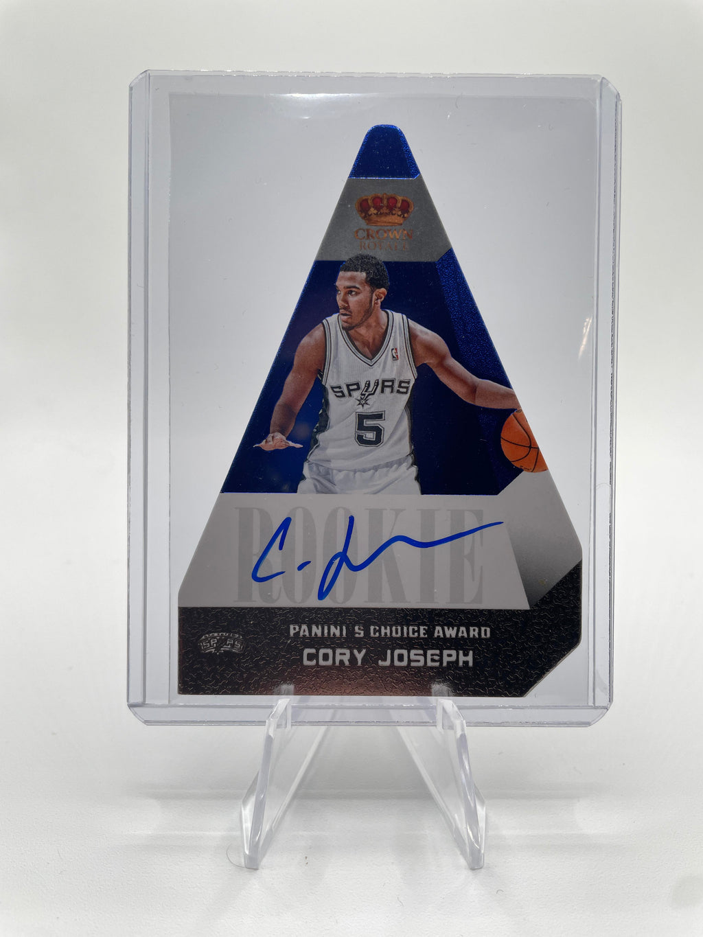 2012-13 Panini Crown Royale Corey Joseph Rookie On-Card Auto Die Cut SP /49