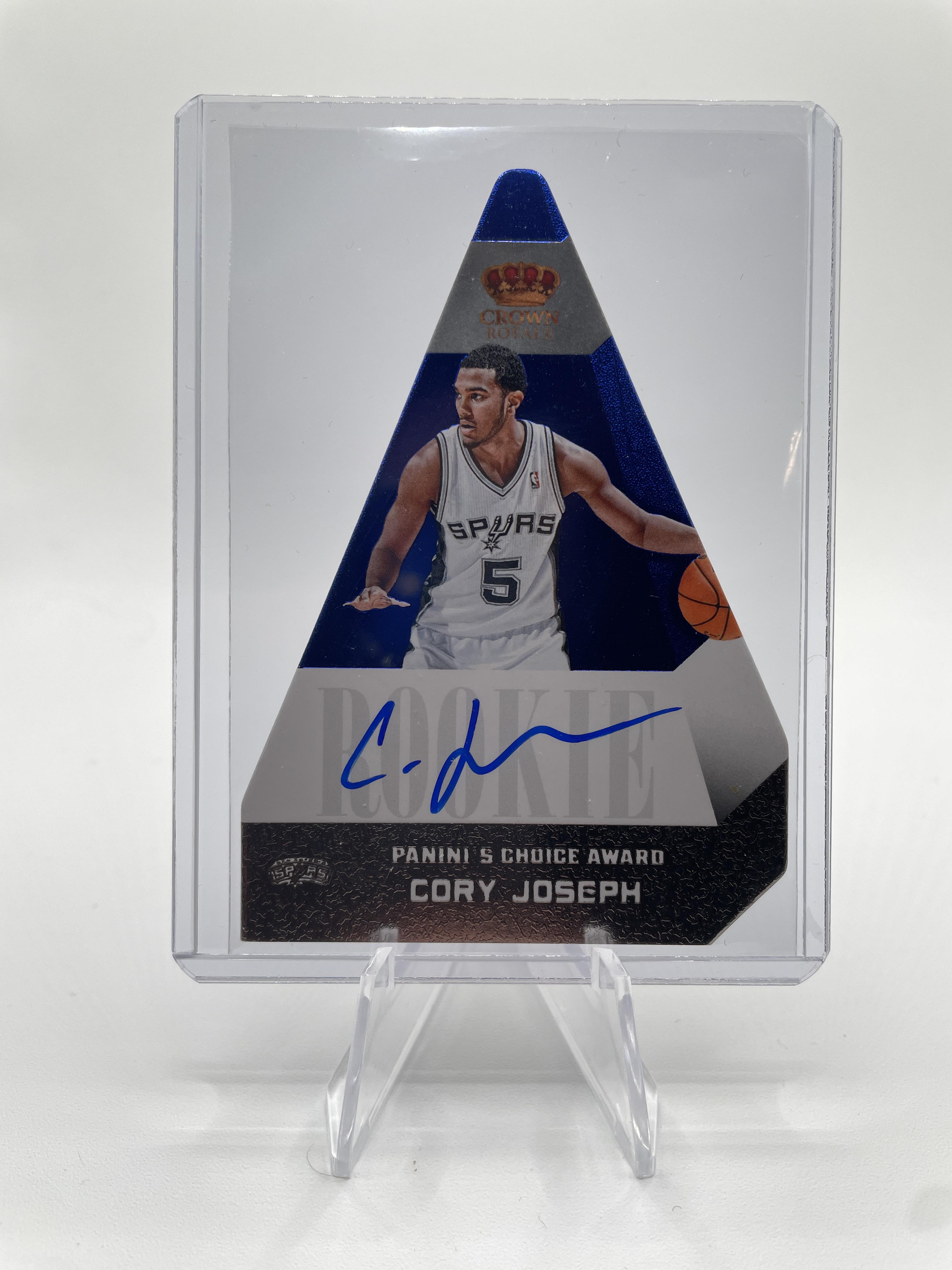 2012-13 Panini Crown Royale Corey Joseph Rookie On-Card Auto Die Cut SP /49