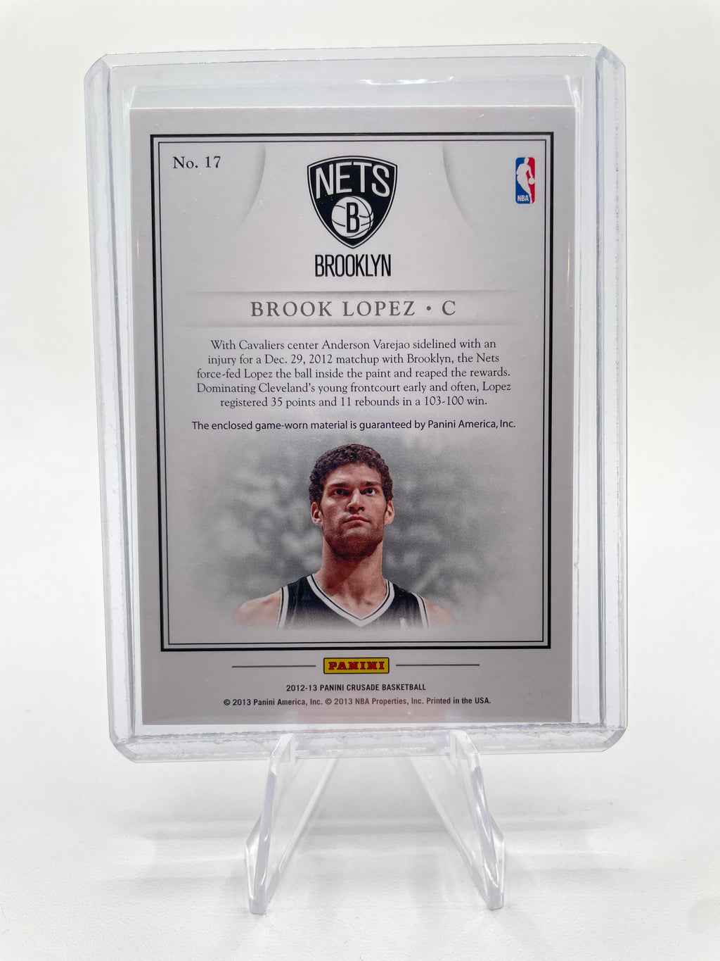 2012-13 Panini Crusade Brook Lopez Quest SP Patch #17