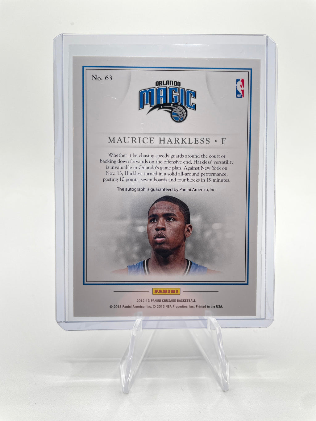 2012-13 Panini Crusade Maurice Harkless Quest Auto #63