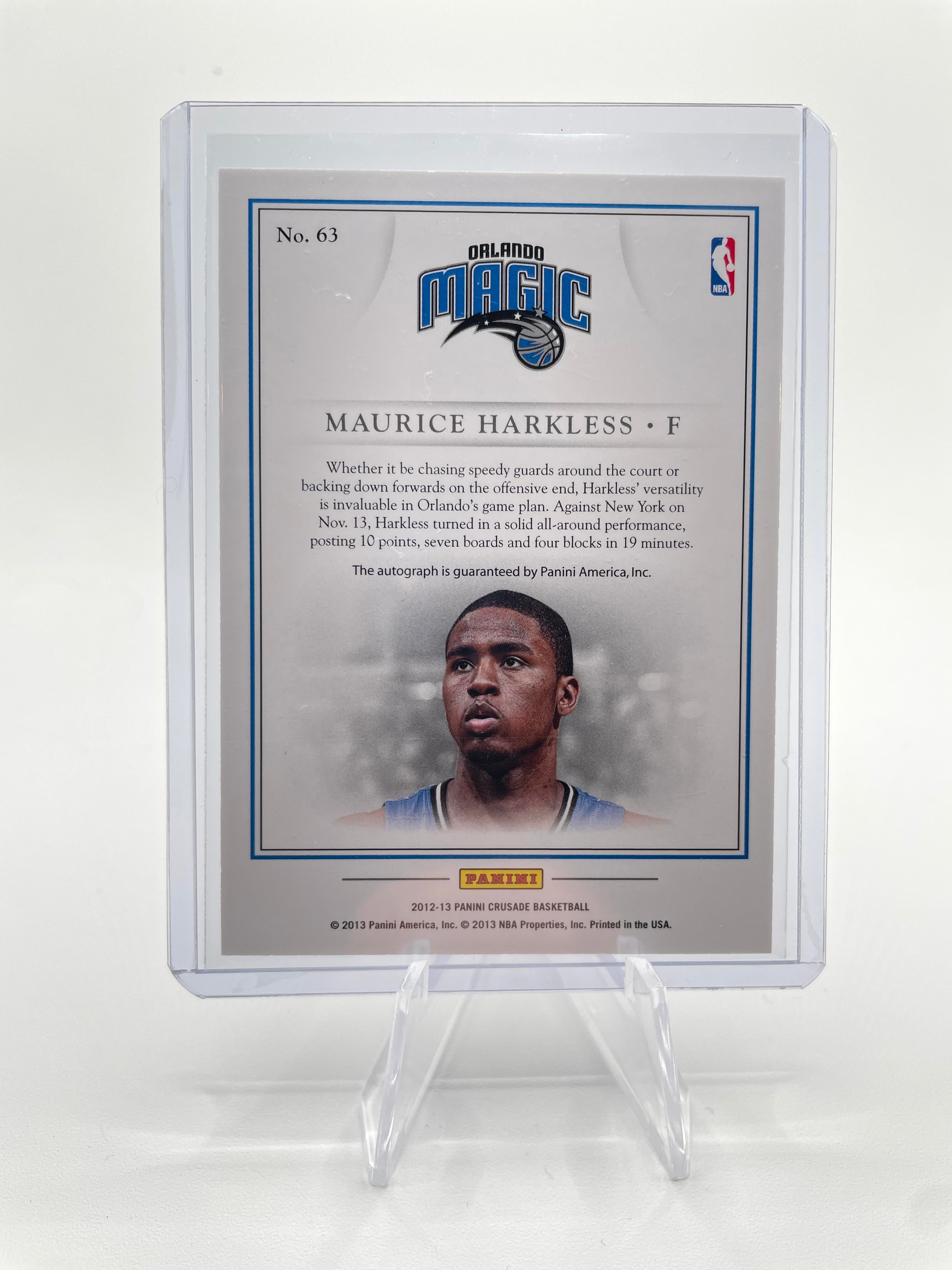2012-13 Panini Crusade Maurice Harkless Quest Auto #63