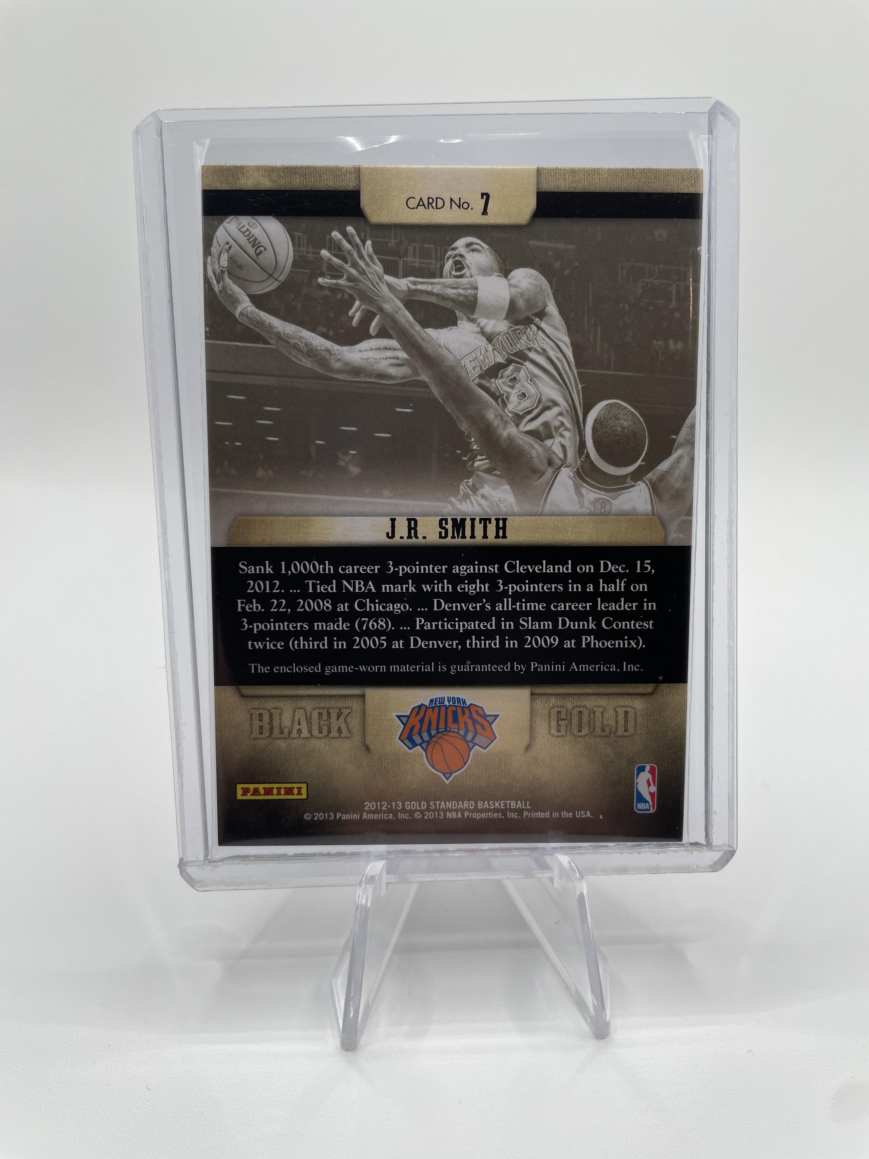 2012-13 Panini Gold Standard JR Smith Black Gold Threads Patch /99