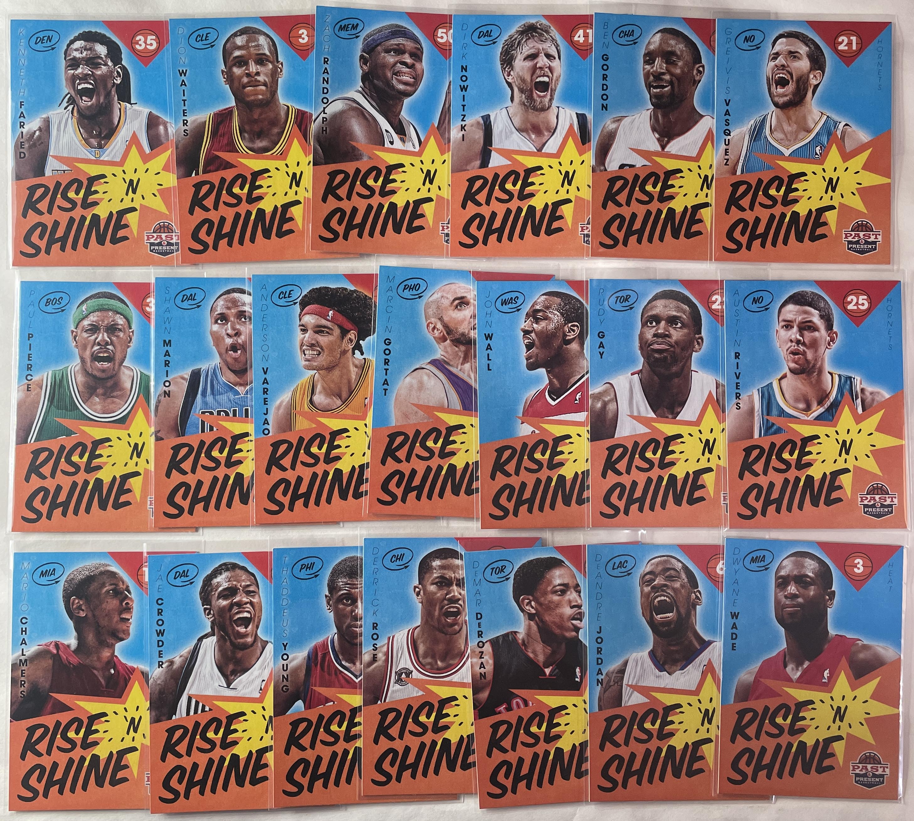 2012-13 Panini Past & Present Rise 'N Shine Insert Set (x20) Rose Wade Dirk Wall