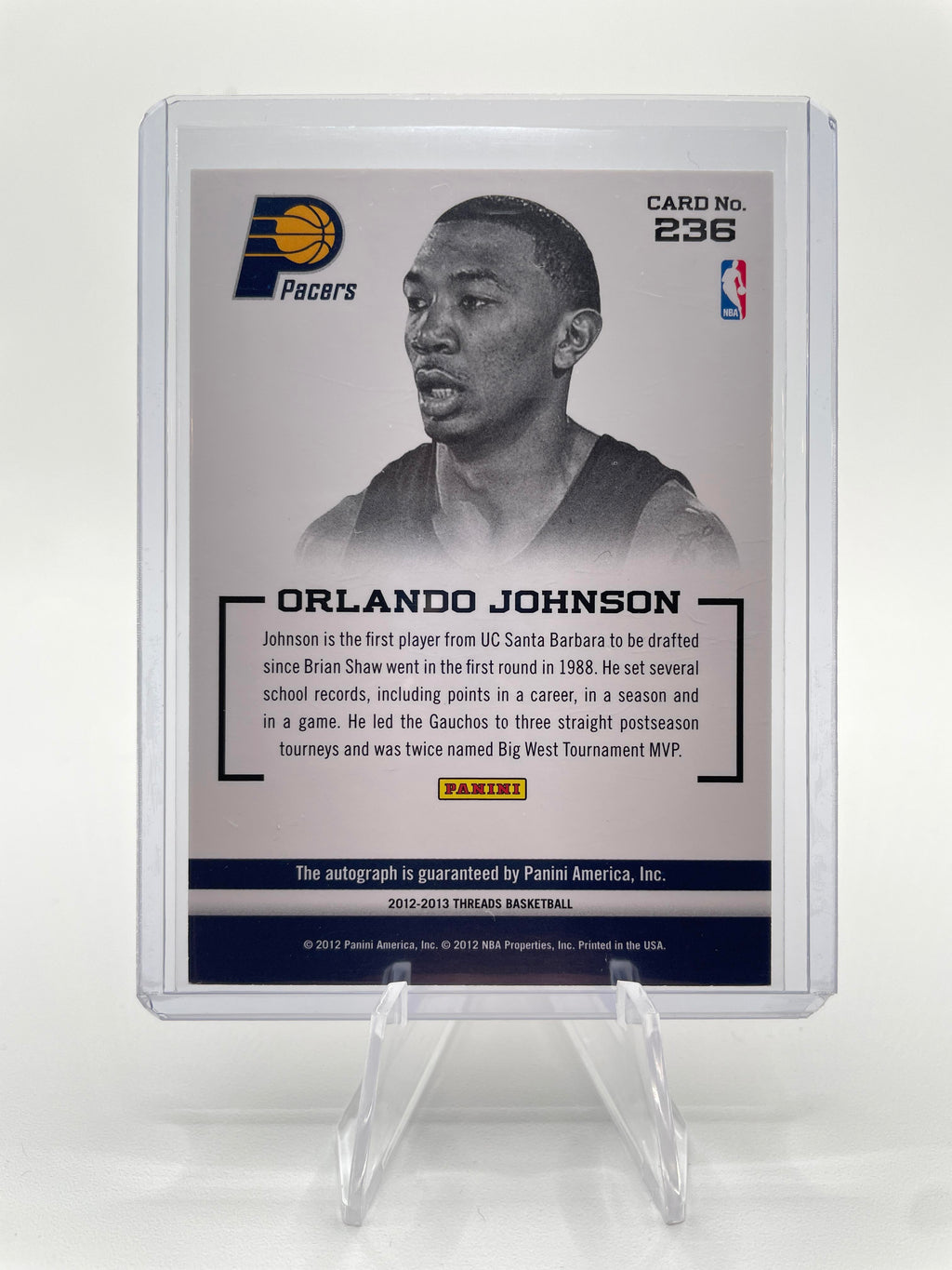 2012-13 Panini Threads Orlando Johnson On-Card Rookie Auto #236