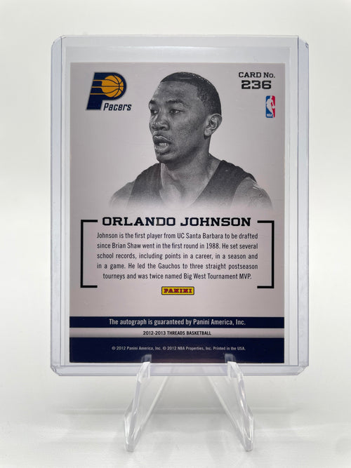 2012-13 Panini Threads Orlando Johnson On-Card Rookie Auto #236