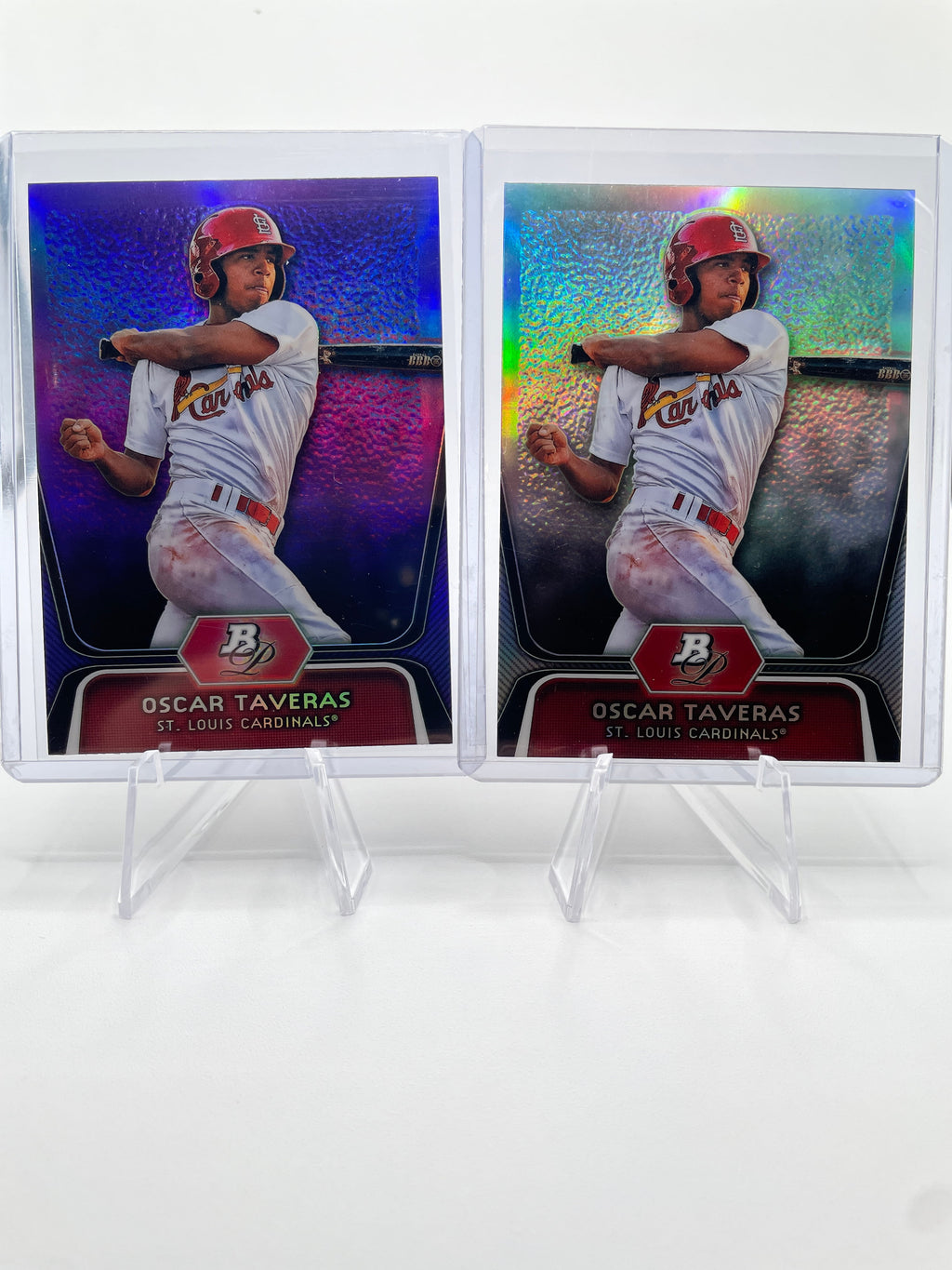 2012 Bowman Platinum Oscar Taveras Prospect Purple + Refractor Rookie Set