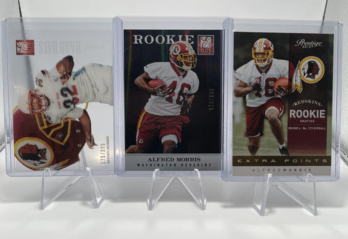 2012 Donruss Elite Alfred Morris Rookie Hard Hats /399 + Refractor /999 + SP RC