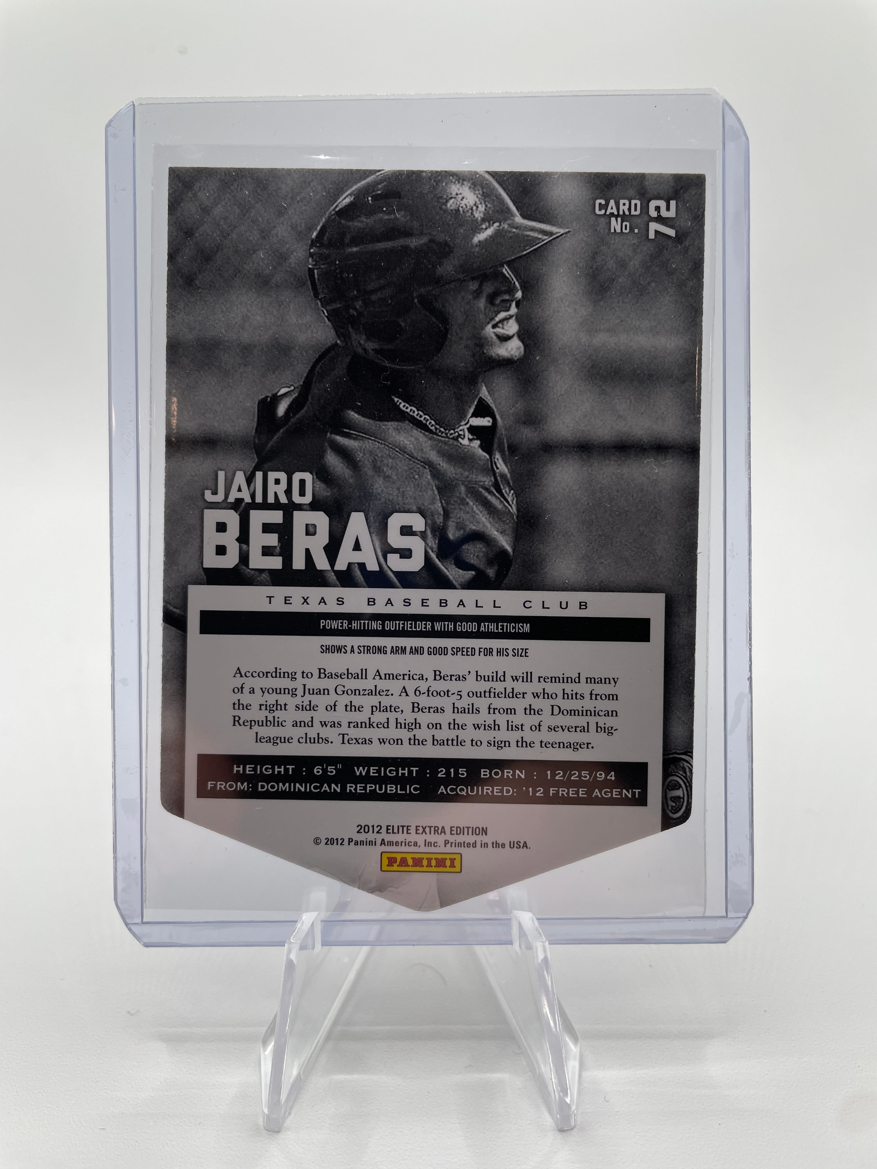 2012 Donruss Elite Extra Edition Jario Beras Aspirations Rookie Die-Cut /200
