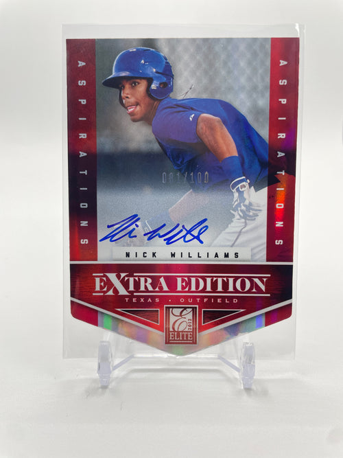 2012 Donruss Elite Extra Edition Nick Williams Aspirations Prospect Auto /100